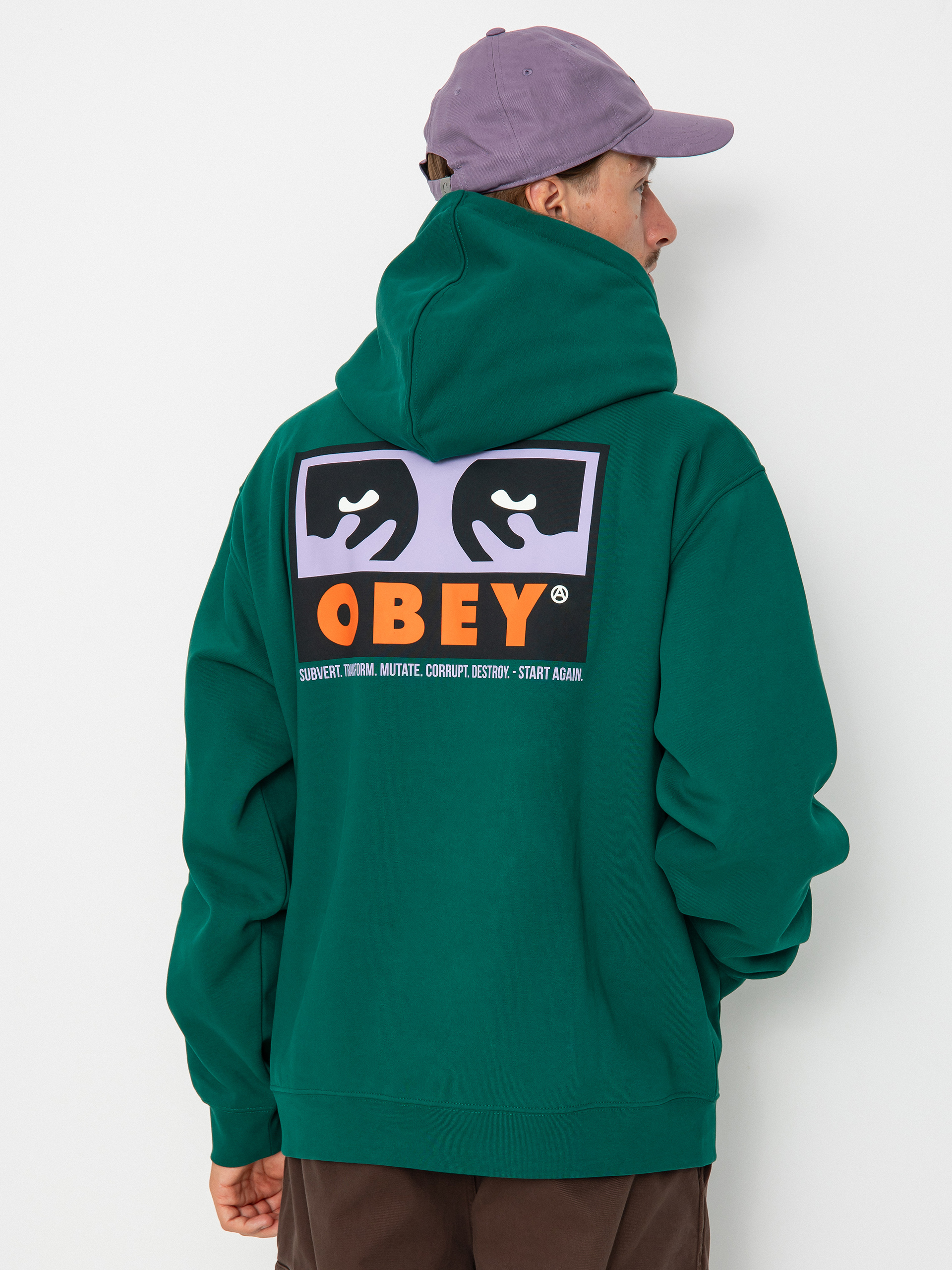 Bluza z kapturem OBEY Subvert HD (adventure green)