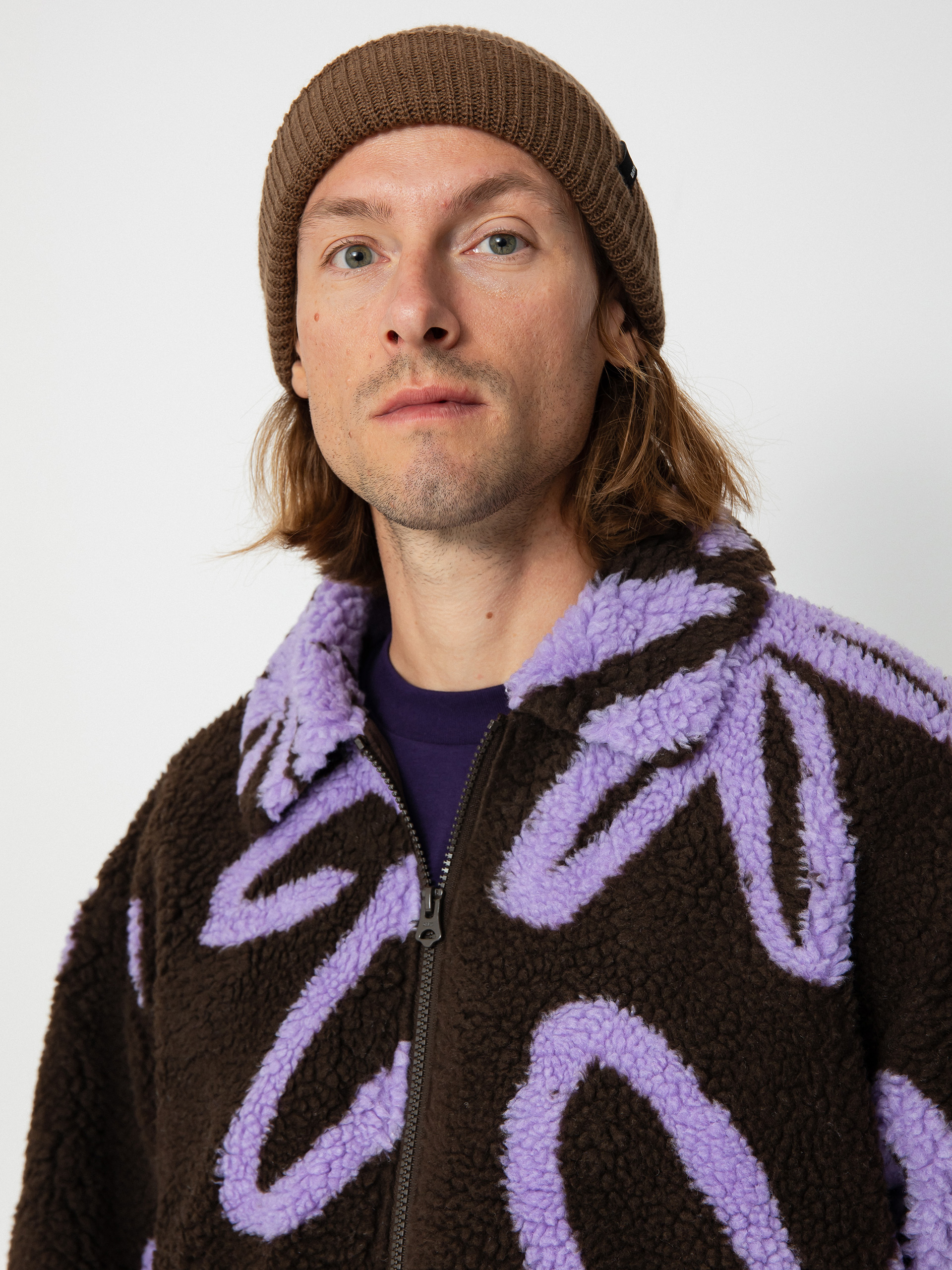 Kurtka OBEY Portions Sherpa (java brown multi)