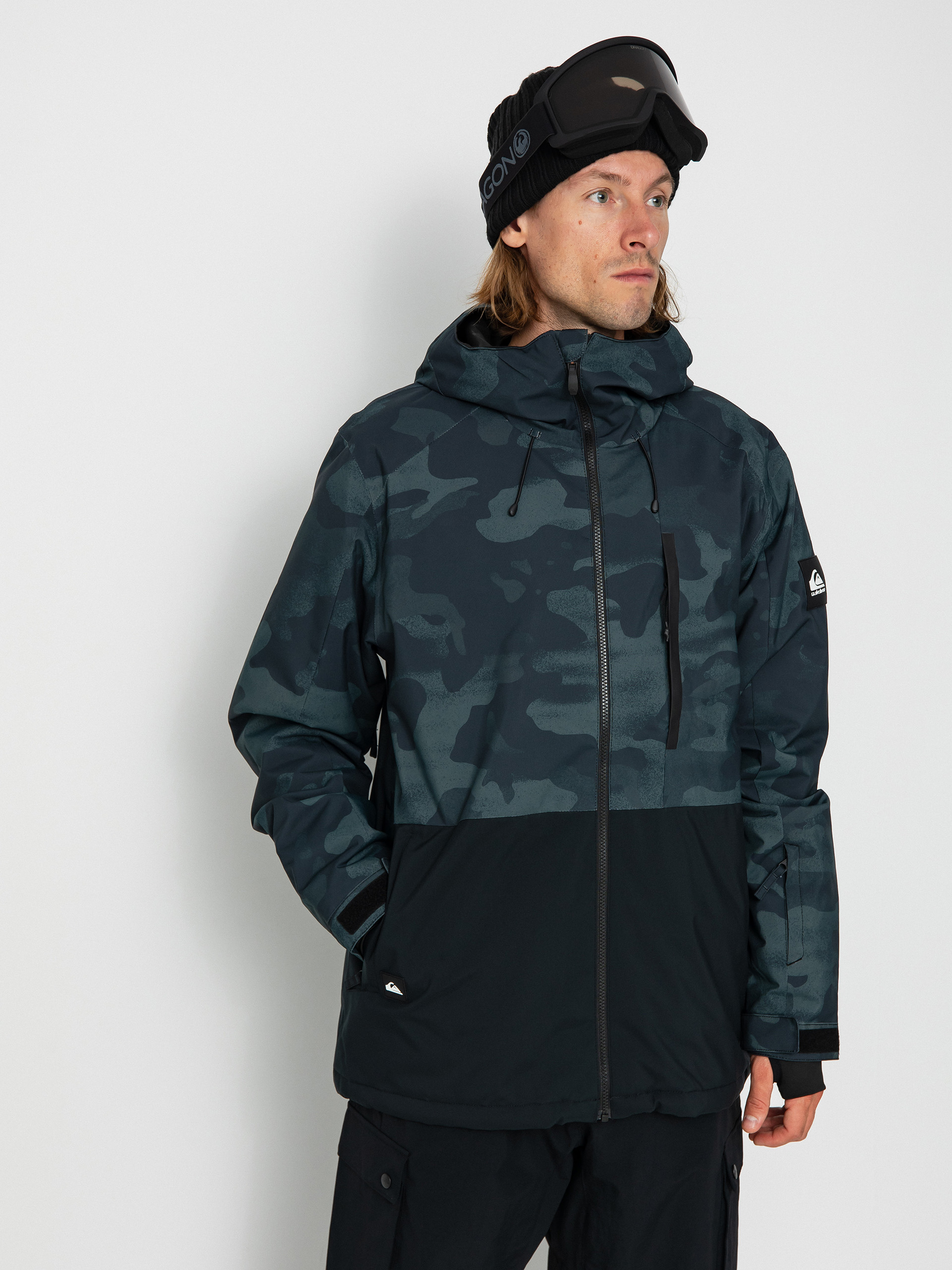 Męska Kurtka snowboardowa Quiksilver Mission Printed Block (spray camo true black)