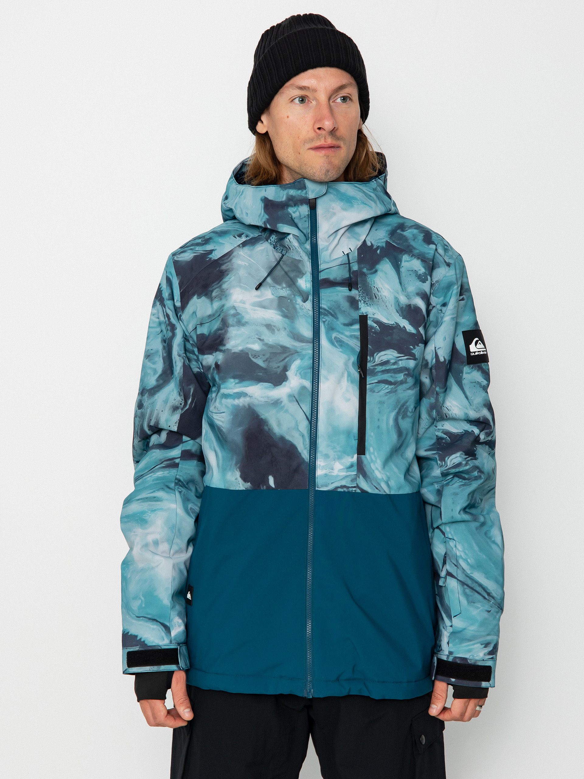 Męska Kurtka snowboardowa Quiksilver Mission Printed Block (resin tint majolica blue)