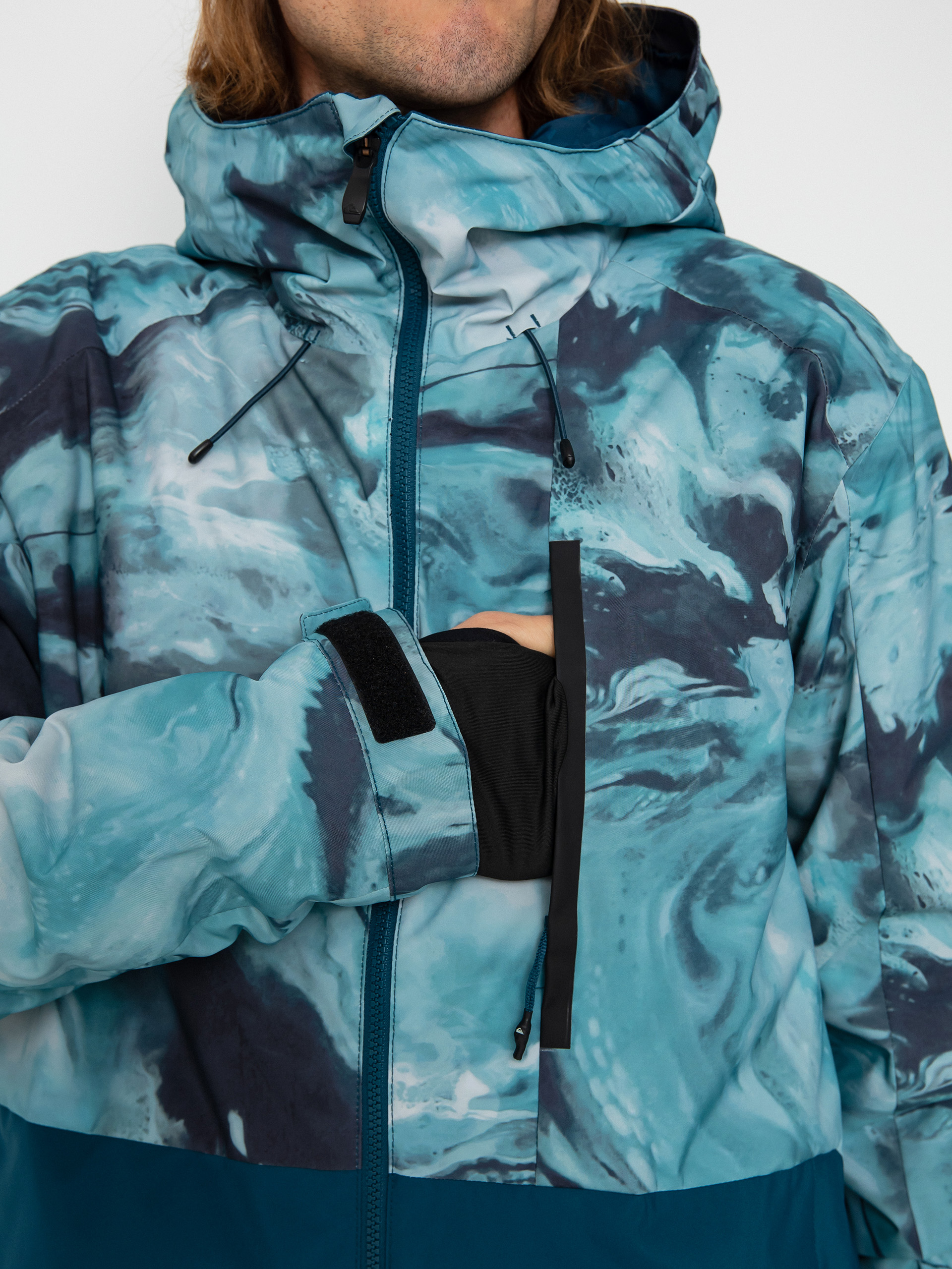 Męska Kurtka snowboardowa Quiksilver Mission Printed Block (resin tint majolica blue)