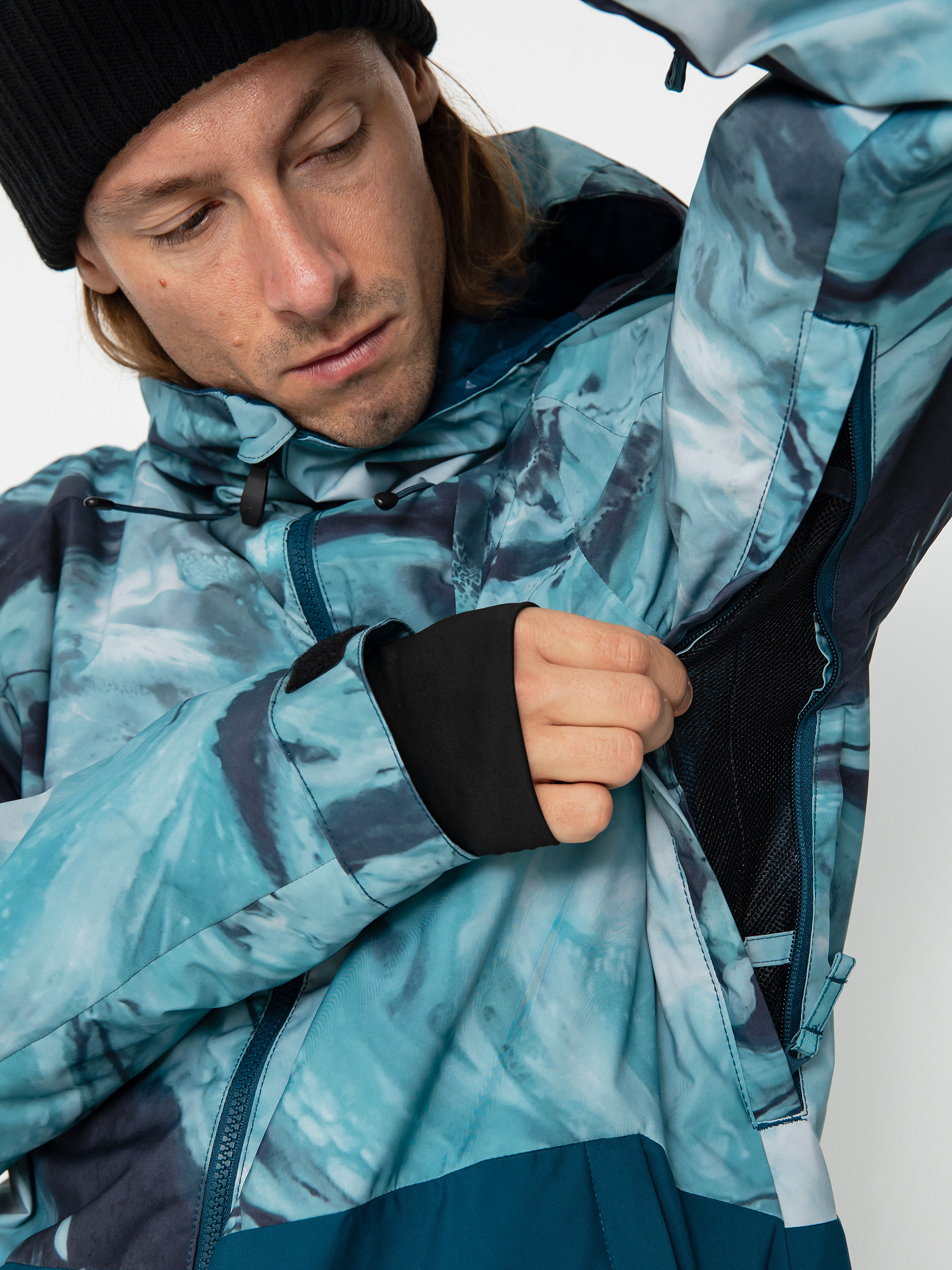 Męska Kurtka snowboardowa Quiksilver Mission Printed Block (resin tint majolica blue)