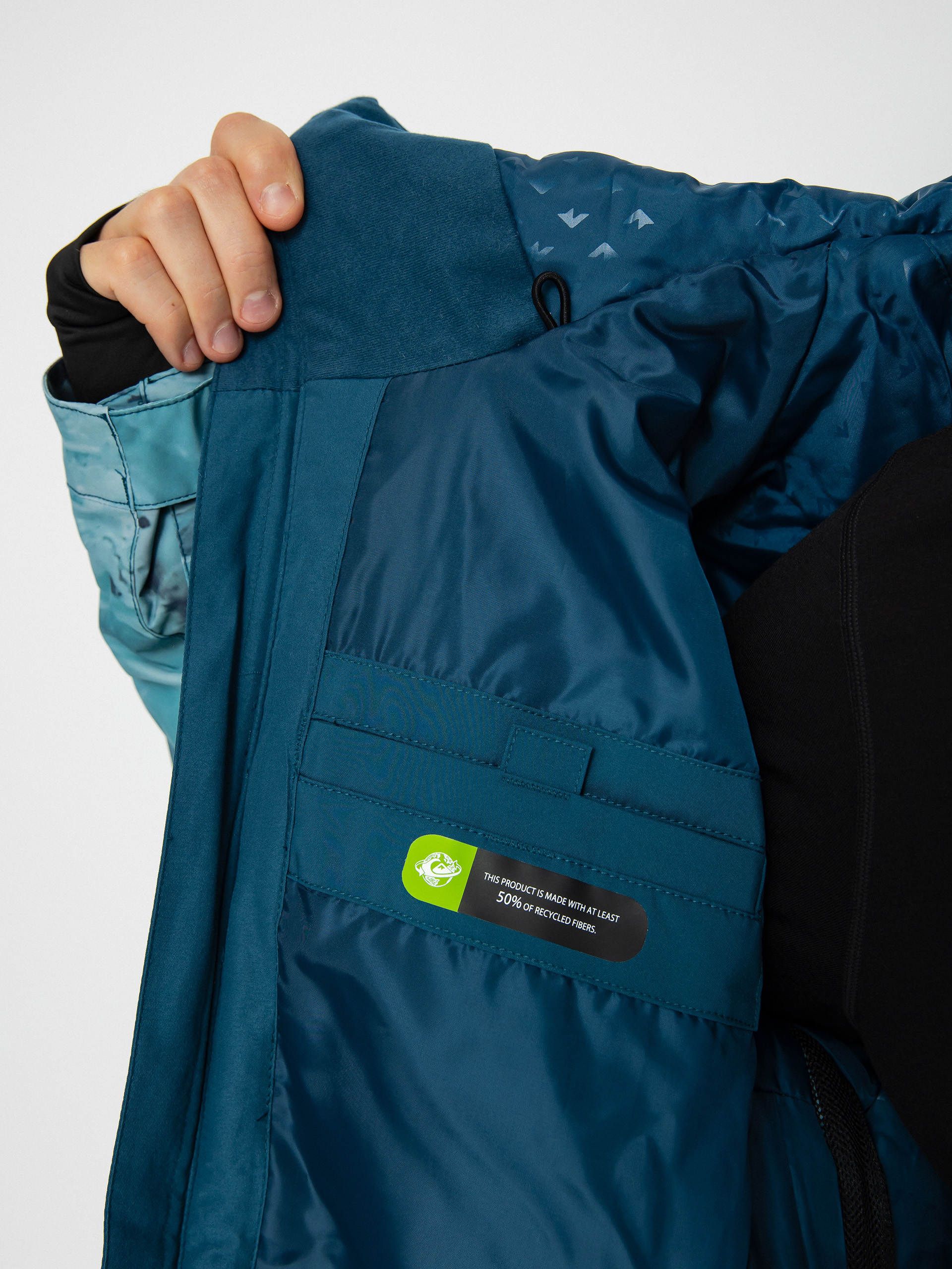 Męska Kurtka snowboardowa Quiksilver Mission Printed Block (resin tint majolica blue)