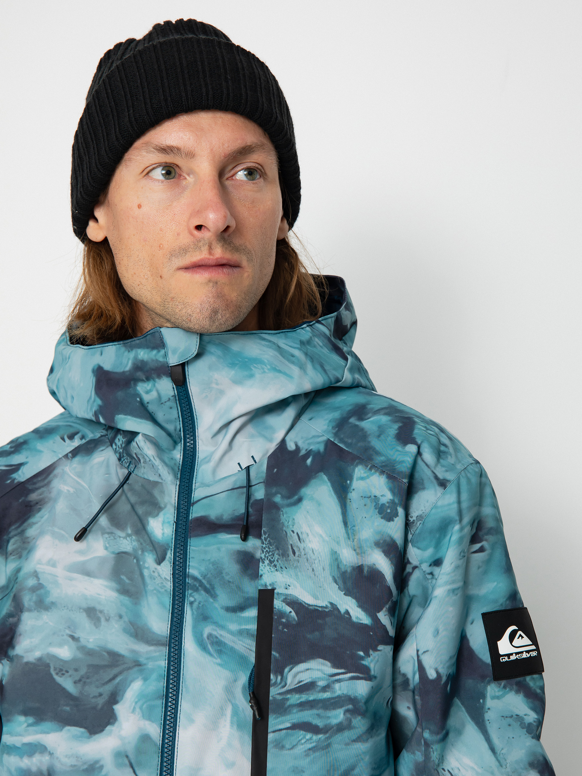 Męska Kurtka snowboardowa Quiksilver Mission Printed Block (resin tint majolica blue)