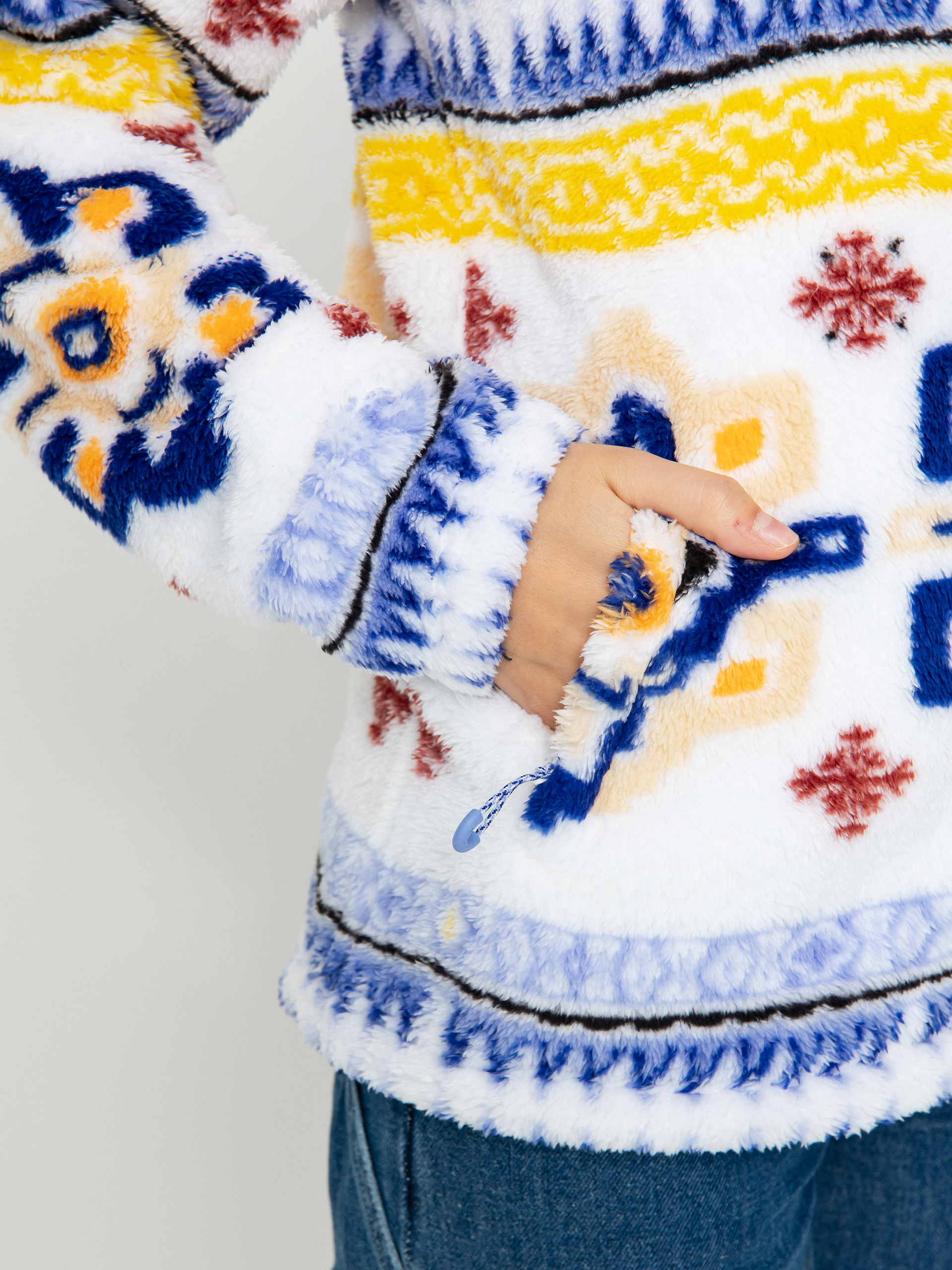 Damski Polar Roxy Alabama Full Zip (bright white chandail)