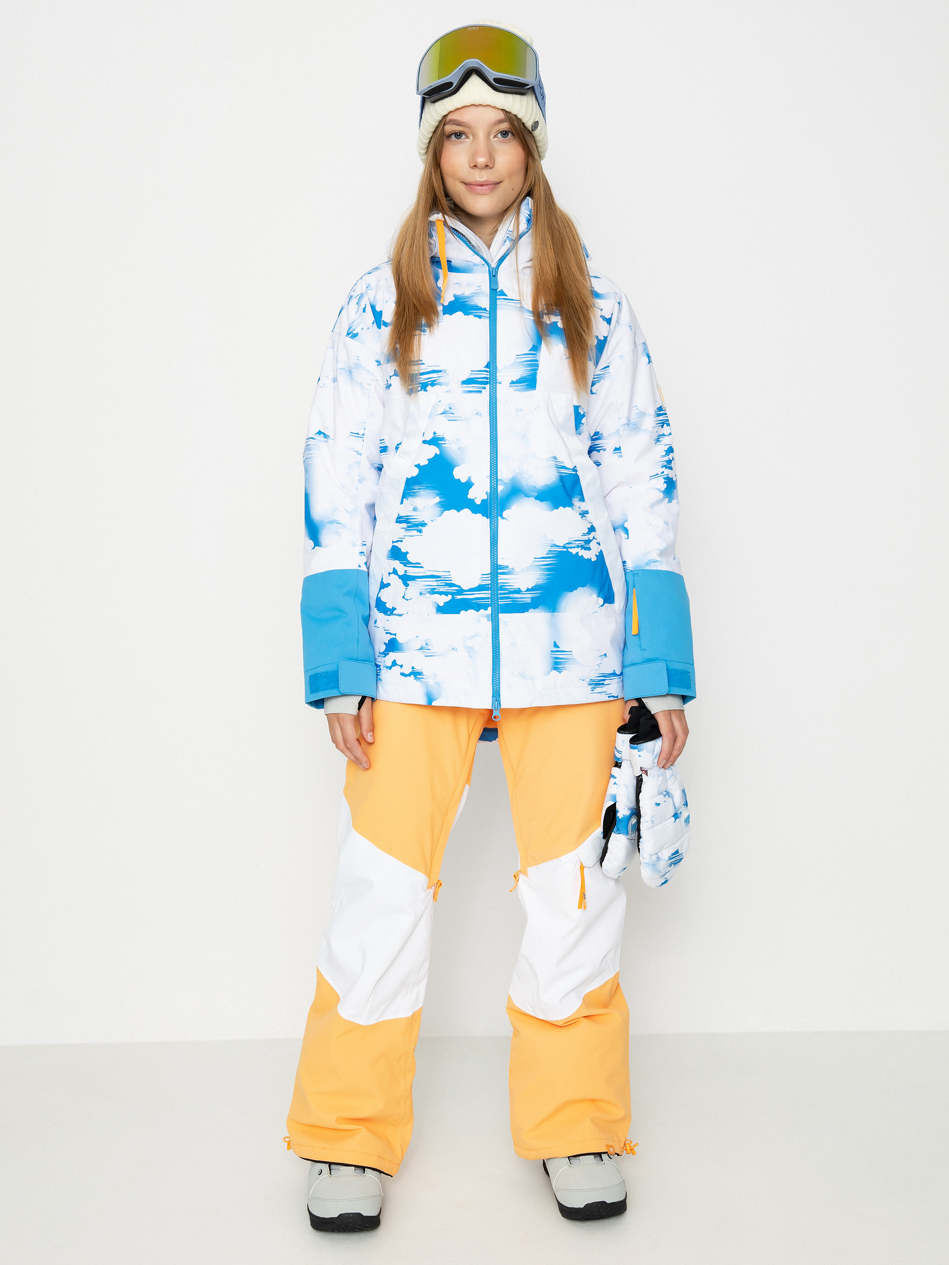 Damska Kurtka snowboardowa Roxy Chloe Kim (azure blue clouds)