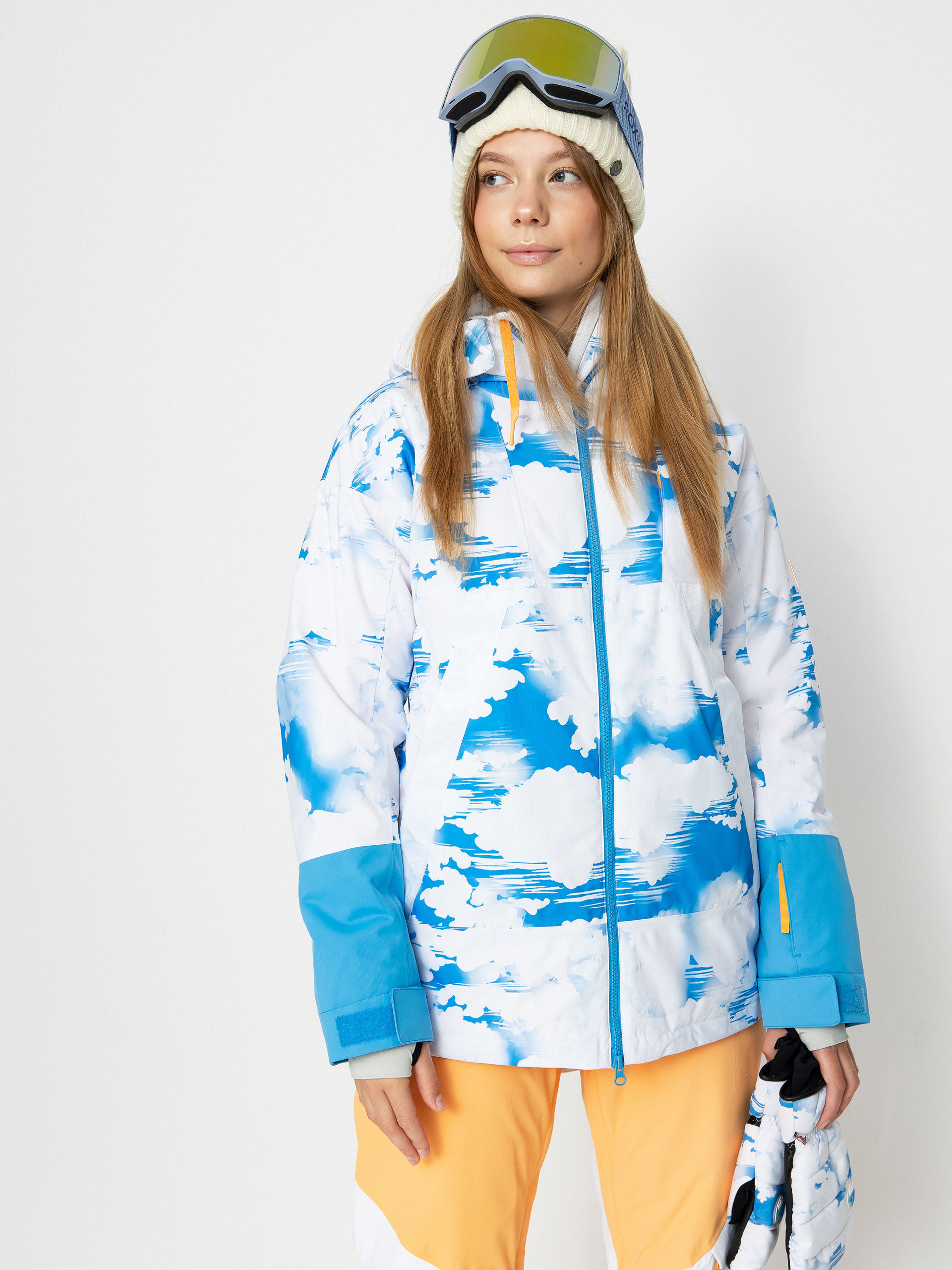 Damska Kurtka snowboardowa Roxy Chloe Kim (azure blue clouds)