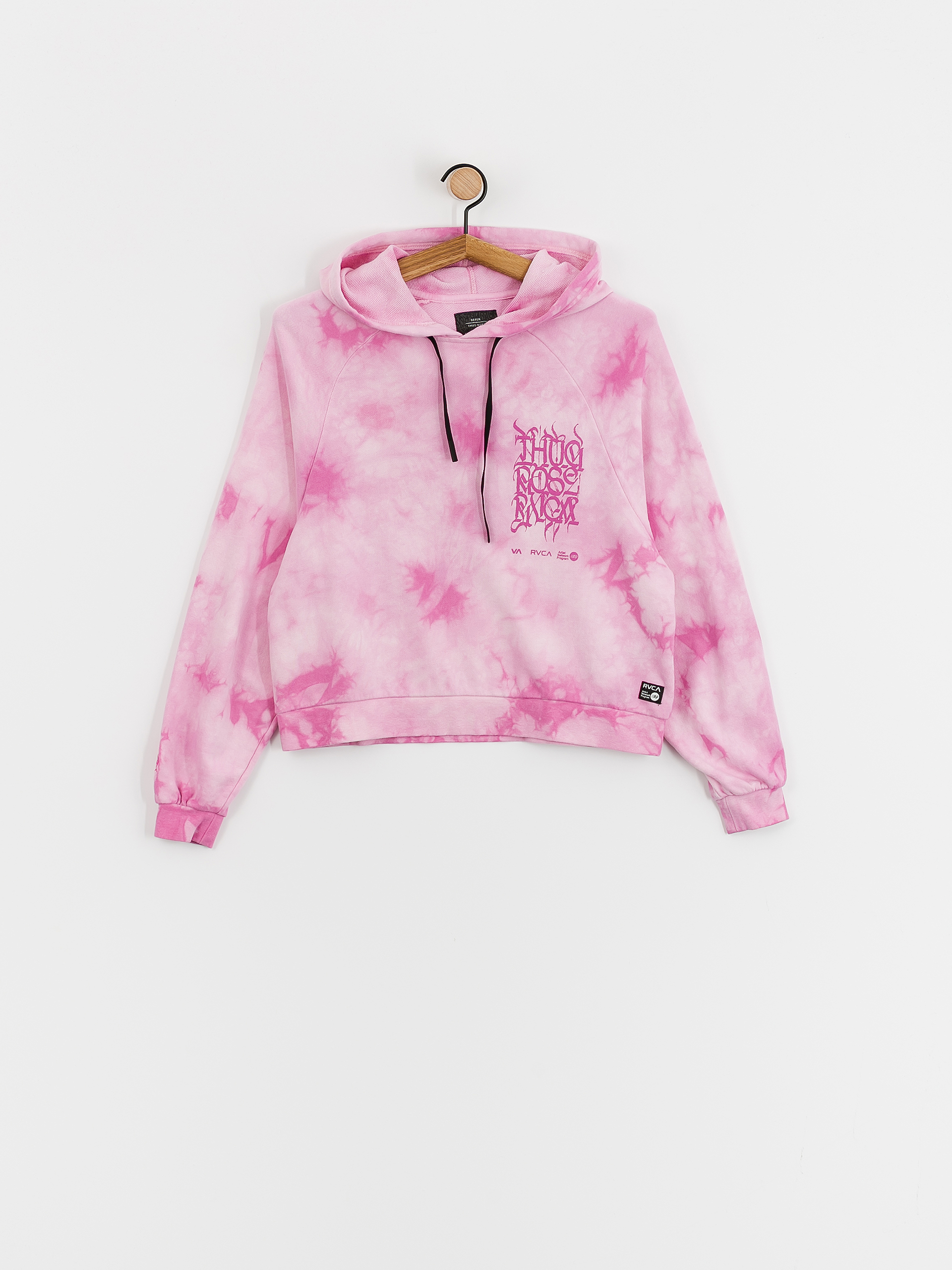 Bluza z kapturem RVCA Thug Rose Crop HD Wmn (rose pink)