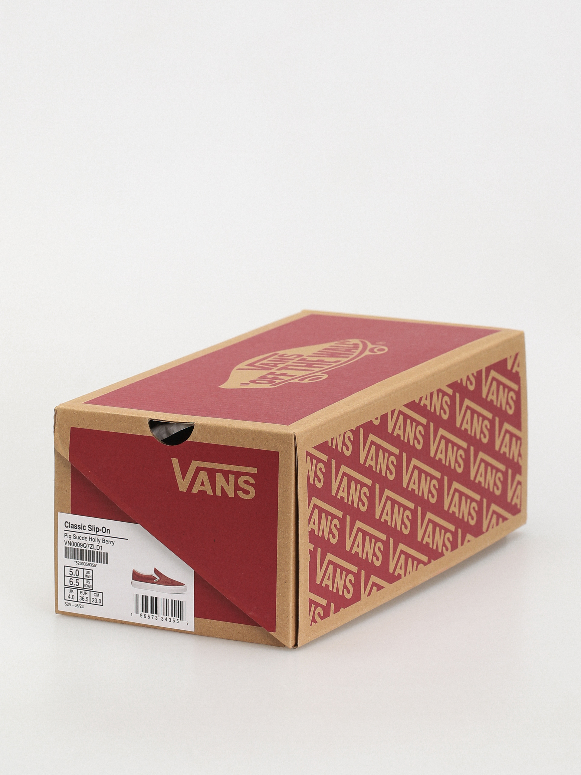Buty Vans Classic Slip On - czerwony (pig suede holly berry)