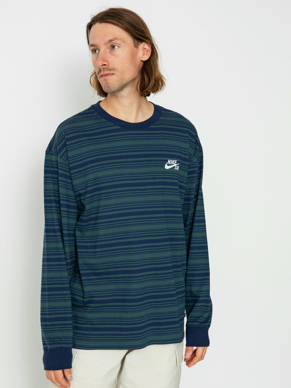 Longsleeve Nike SB Stripe (midnight navy/deep jungle)