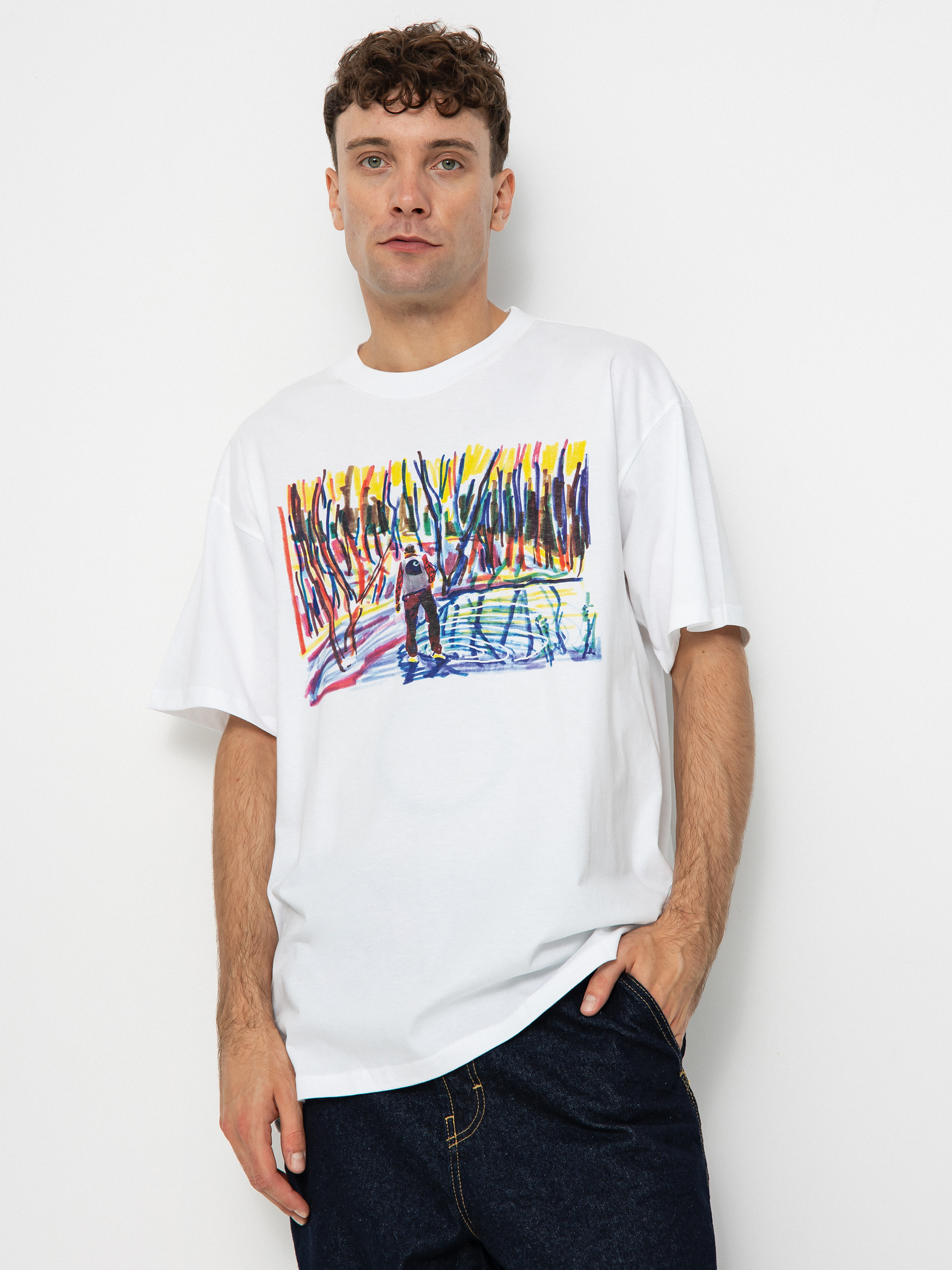 T-shirt Carhartt WIP Ollie Mac Icy Lake (white)