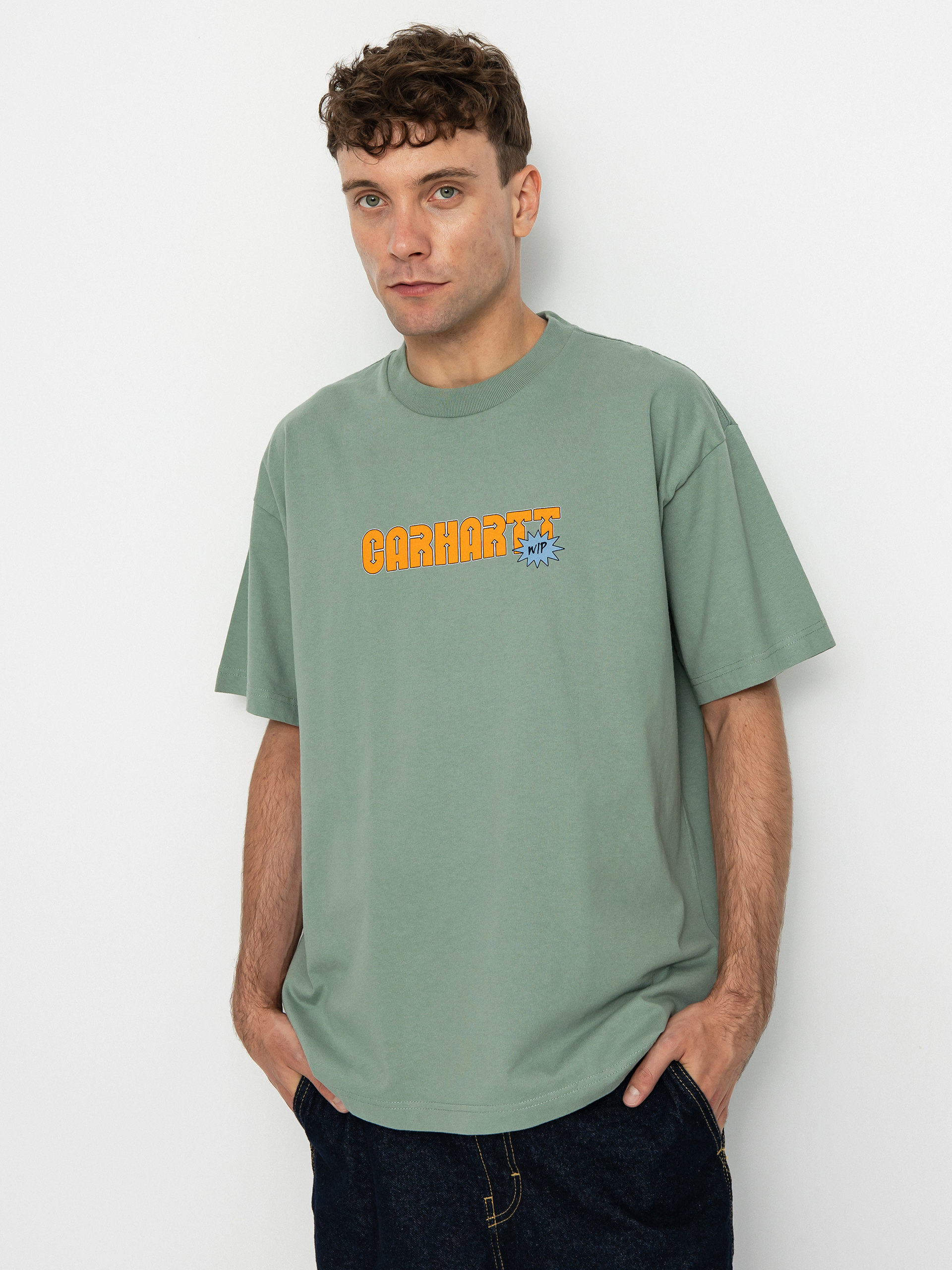 T-shirt Carhartt WIP Arrow Script (glassy teal)