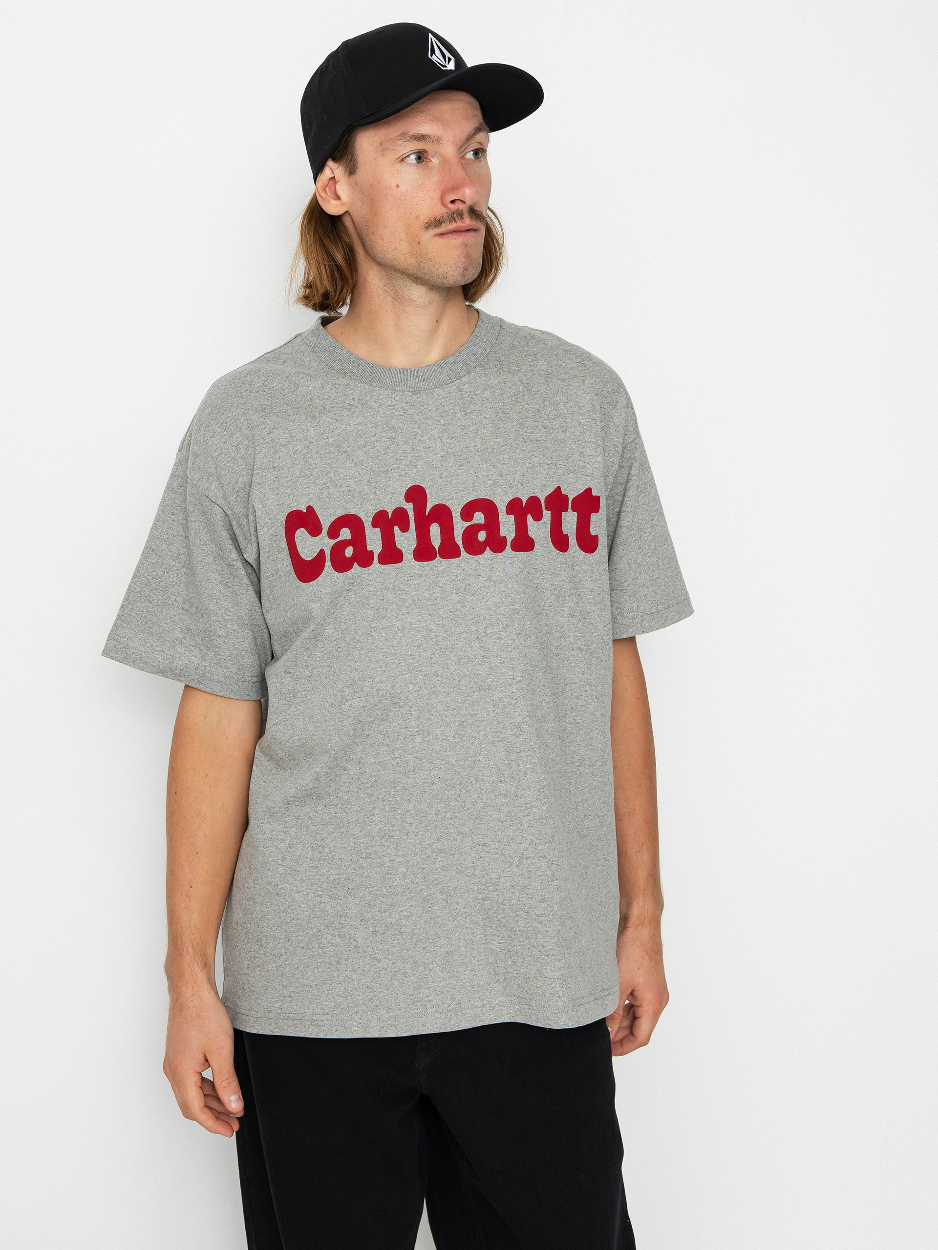 T-shirt Carhartt WIP Bubbles (grey heather/cherry)
