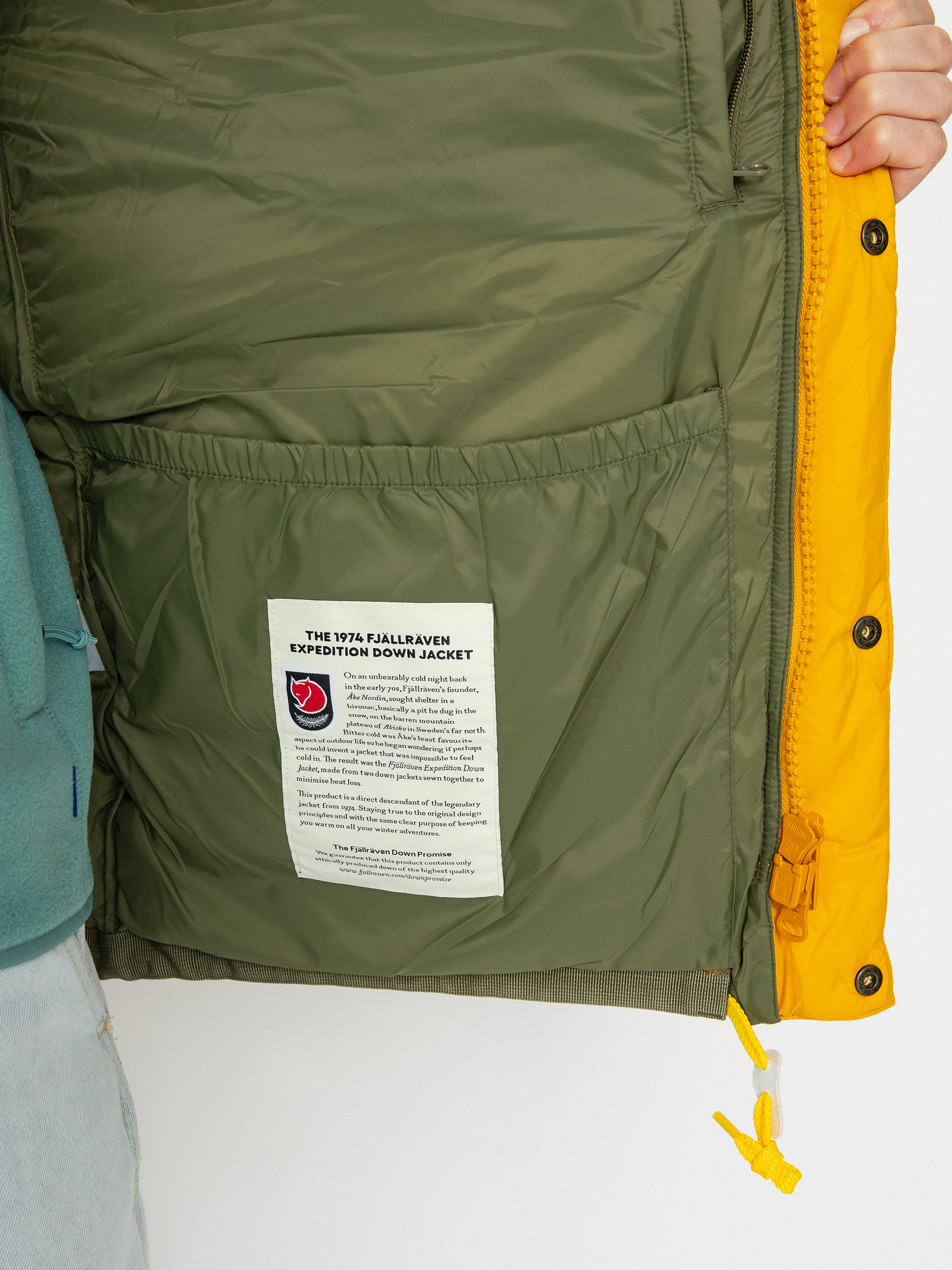 Kurtka Fjallraven Expedition Down Lite (mustard yellow/green)
