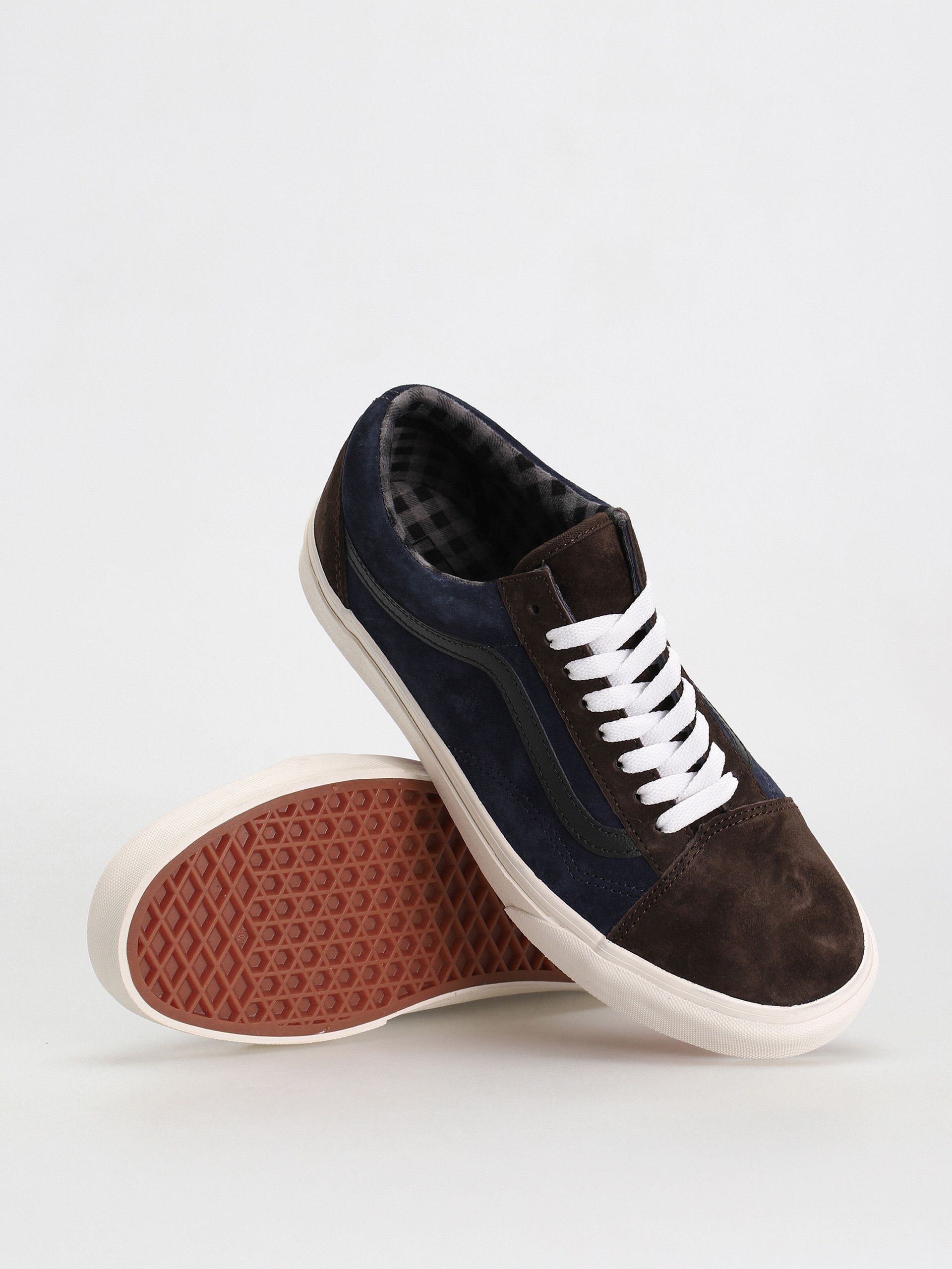 Buty Vans Old Skool (pig suede plaid brown/navy)