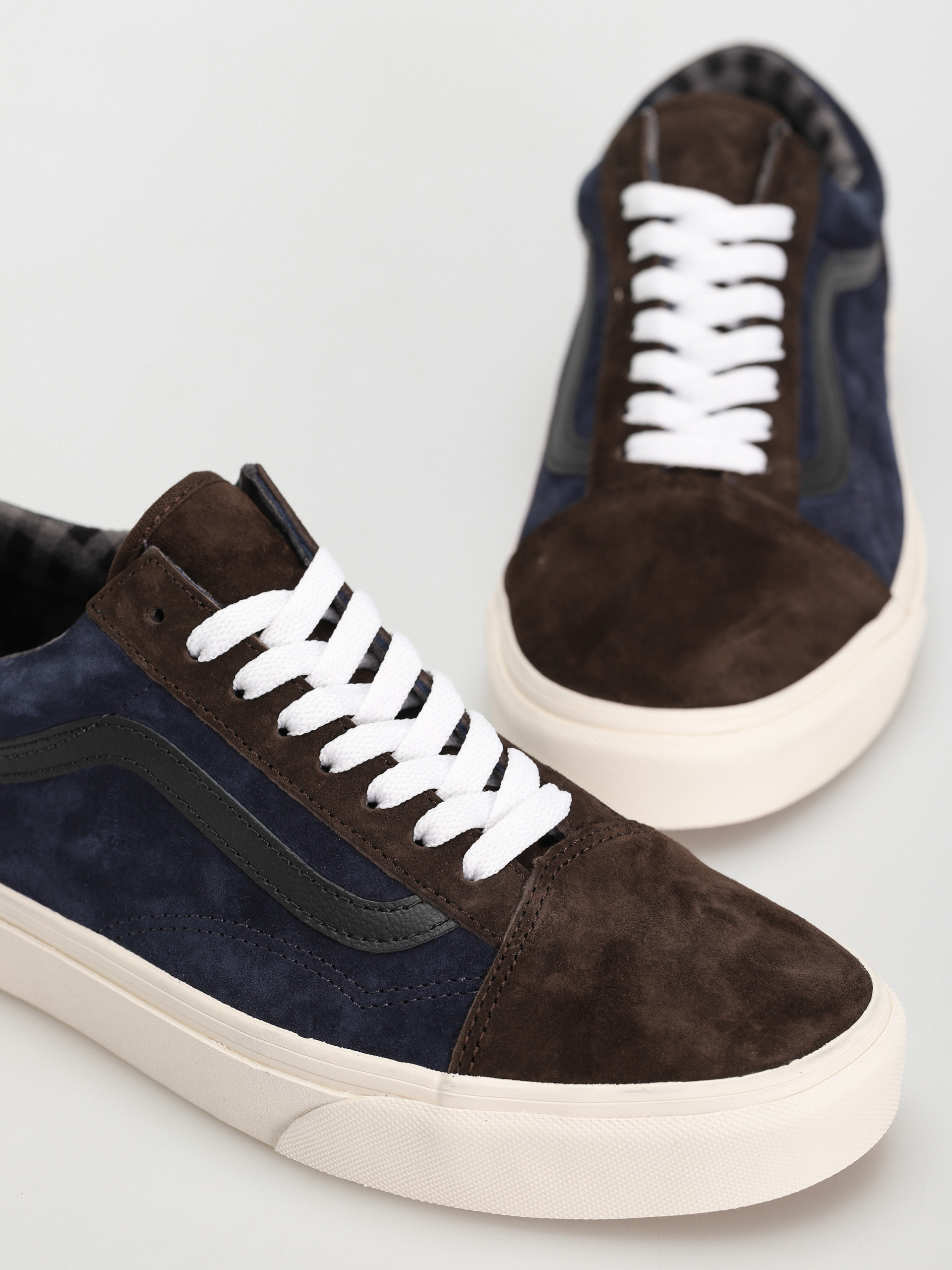 Buty Vans Old Skool (pig suede plaid brown/navy)