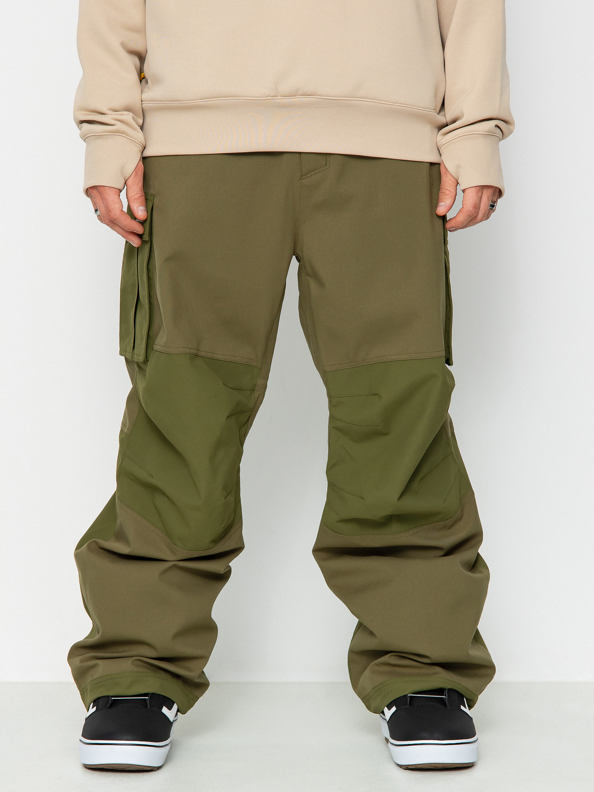 Męskie Spodnie snowboardowe Volcom Nwrk Baggy (military)
