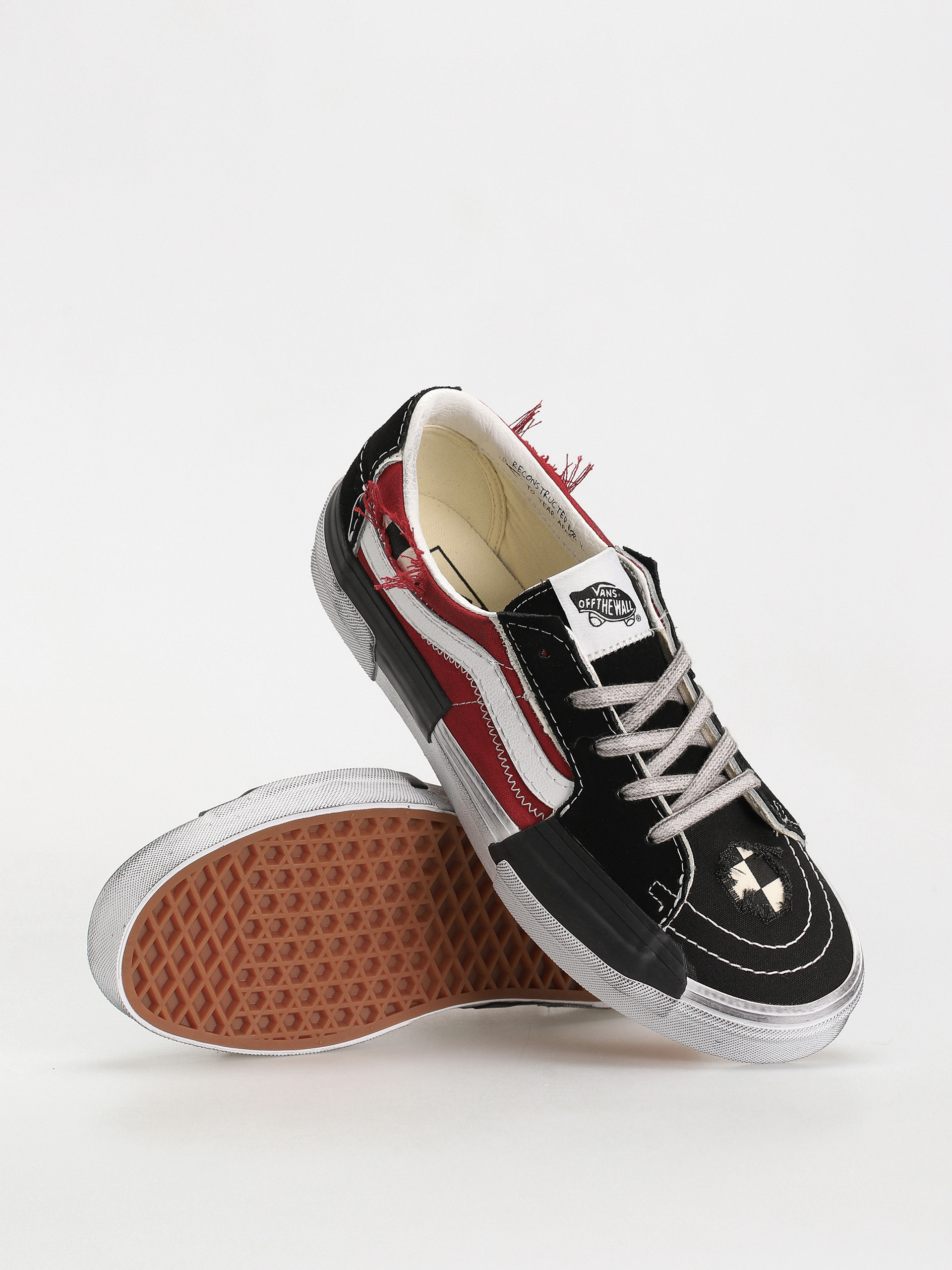 Buty Vans Sk8 Low Reconstruct (stressed check black/red)