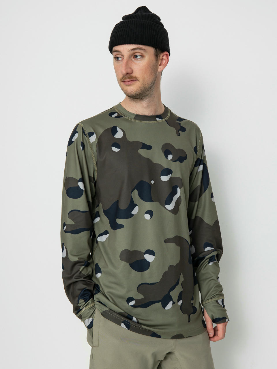 Longsleeve Burton Midweight Base Layer Crewneck (forest moss cookie camo)