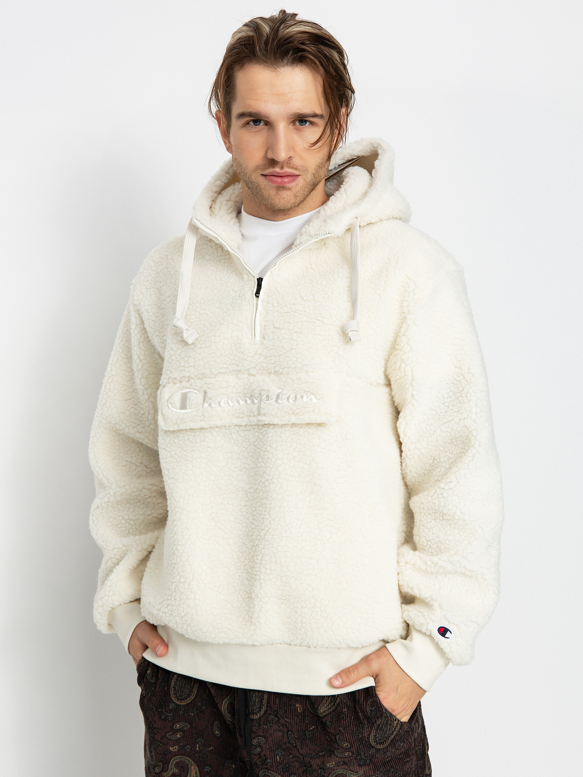 Bluza z kapturem Champion Hooded Half Zip Top 219446 (wsw)