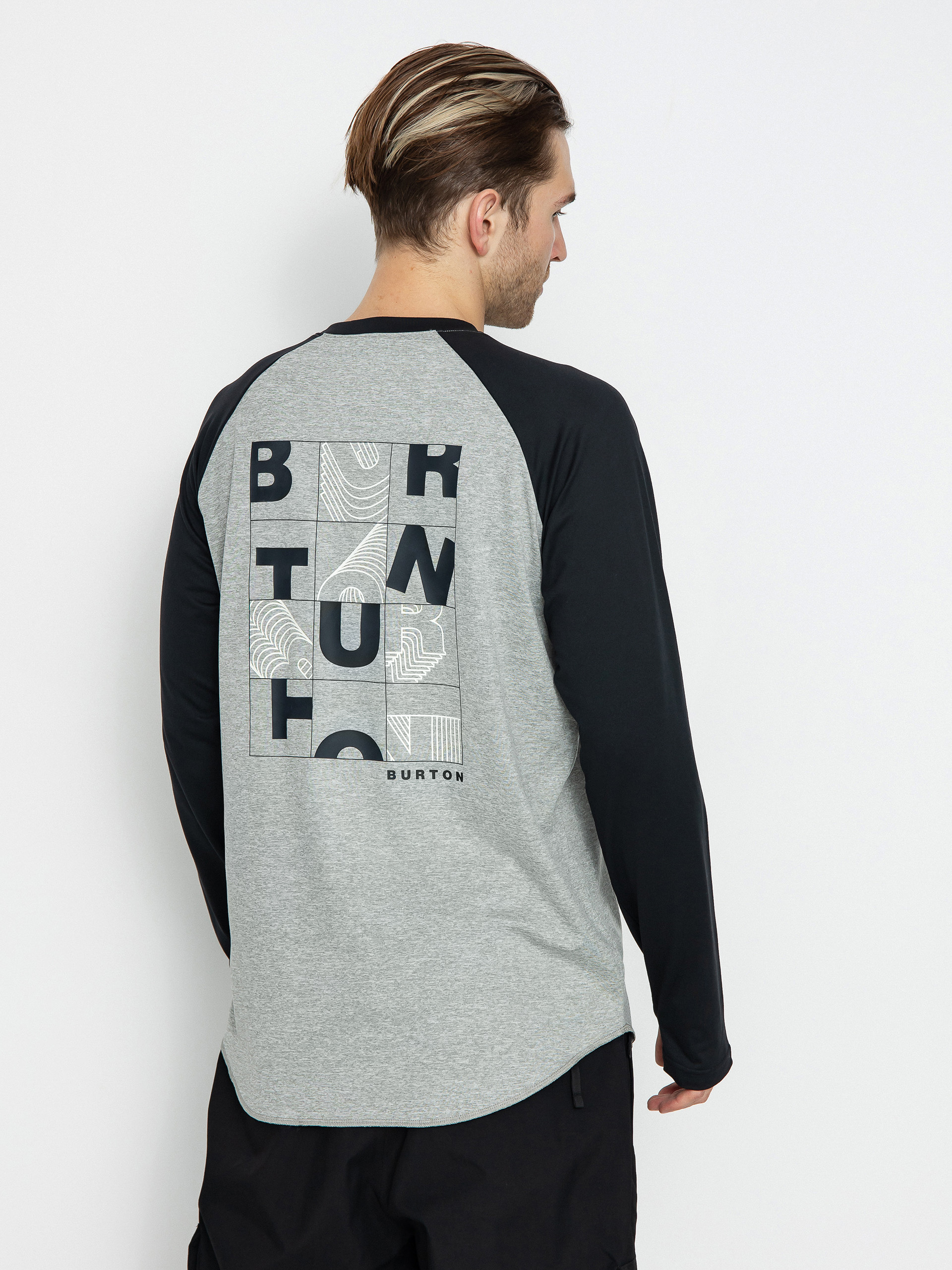 Męski Longsleeve Burton Roadie Base Layer Tech (true black/gray heather)