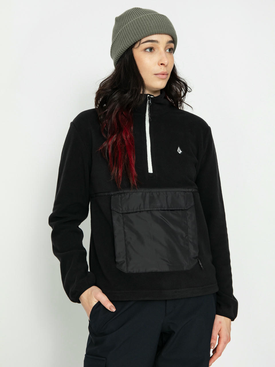 Damska Bluza aktywna Volcom Polar 1/2 Zip (black)