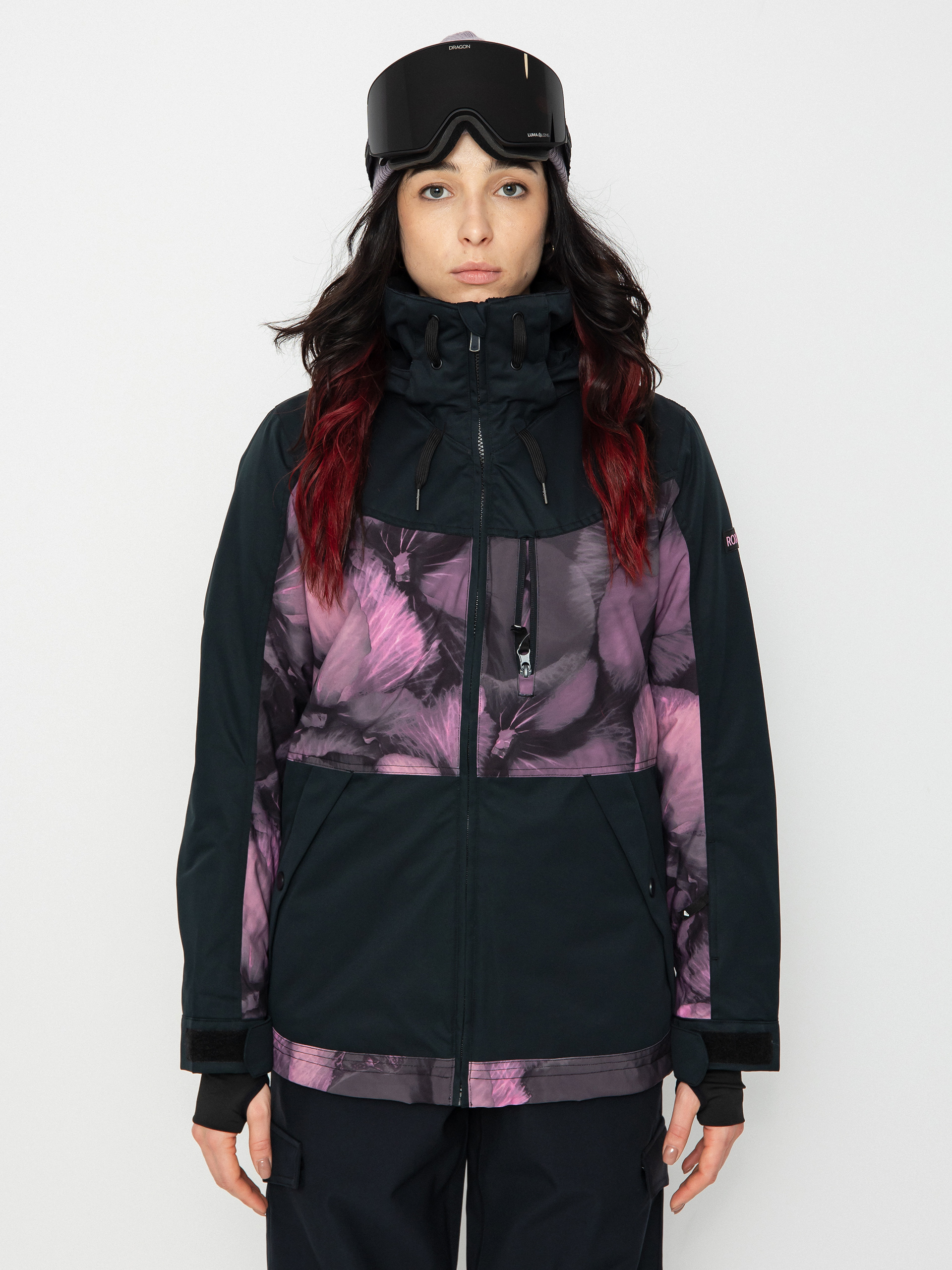 Damska Kurtka snowboardowa Roxy Presence Parka (true black pansy pansy)