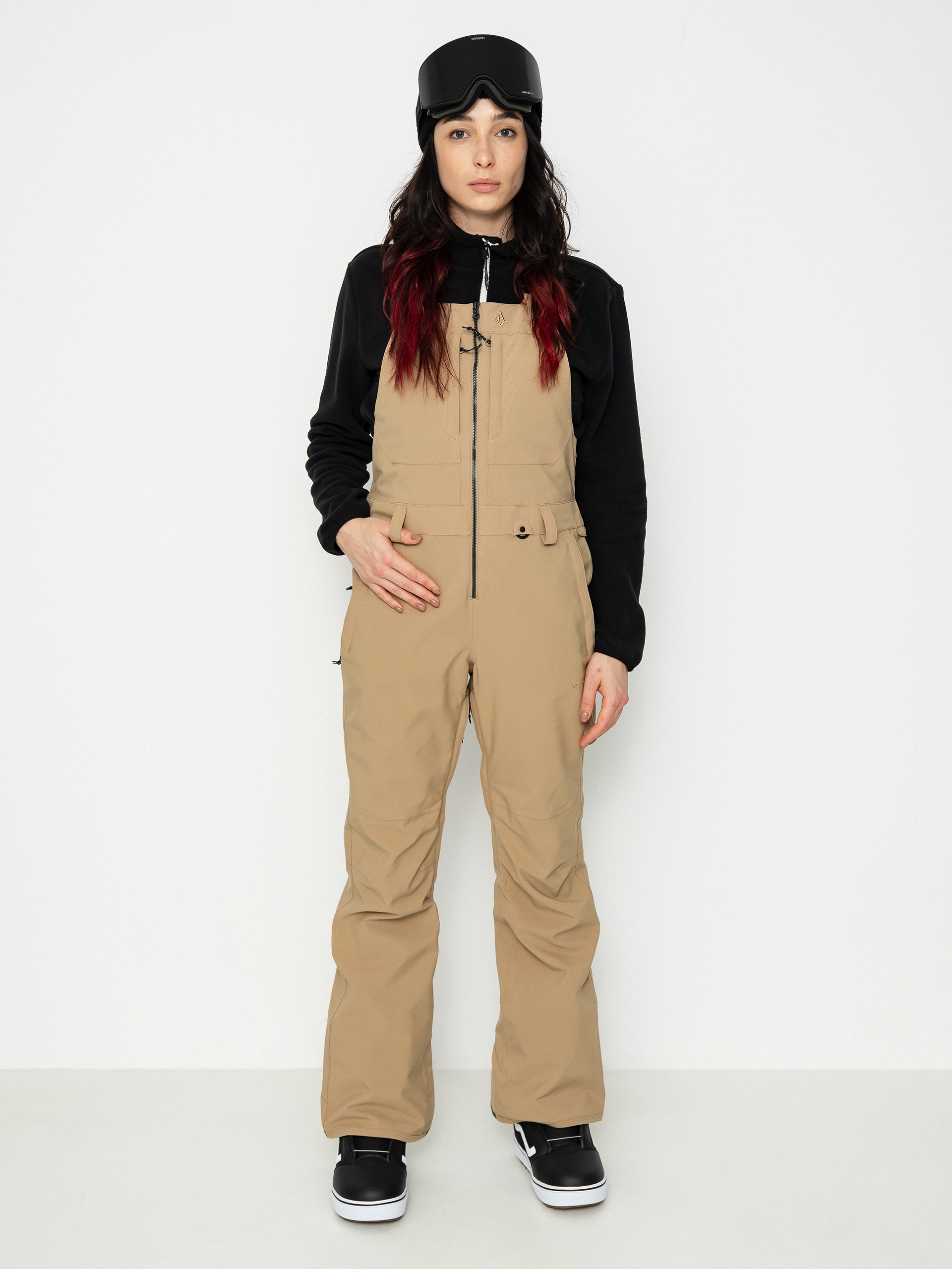 Damskie Spodnie snowboardowe Volcom Swift Bib Overall (dark khaki)