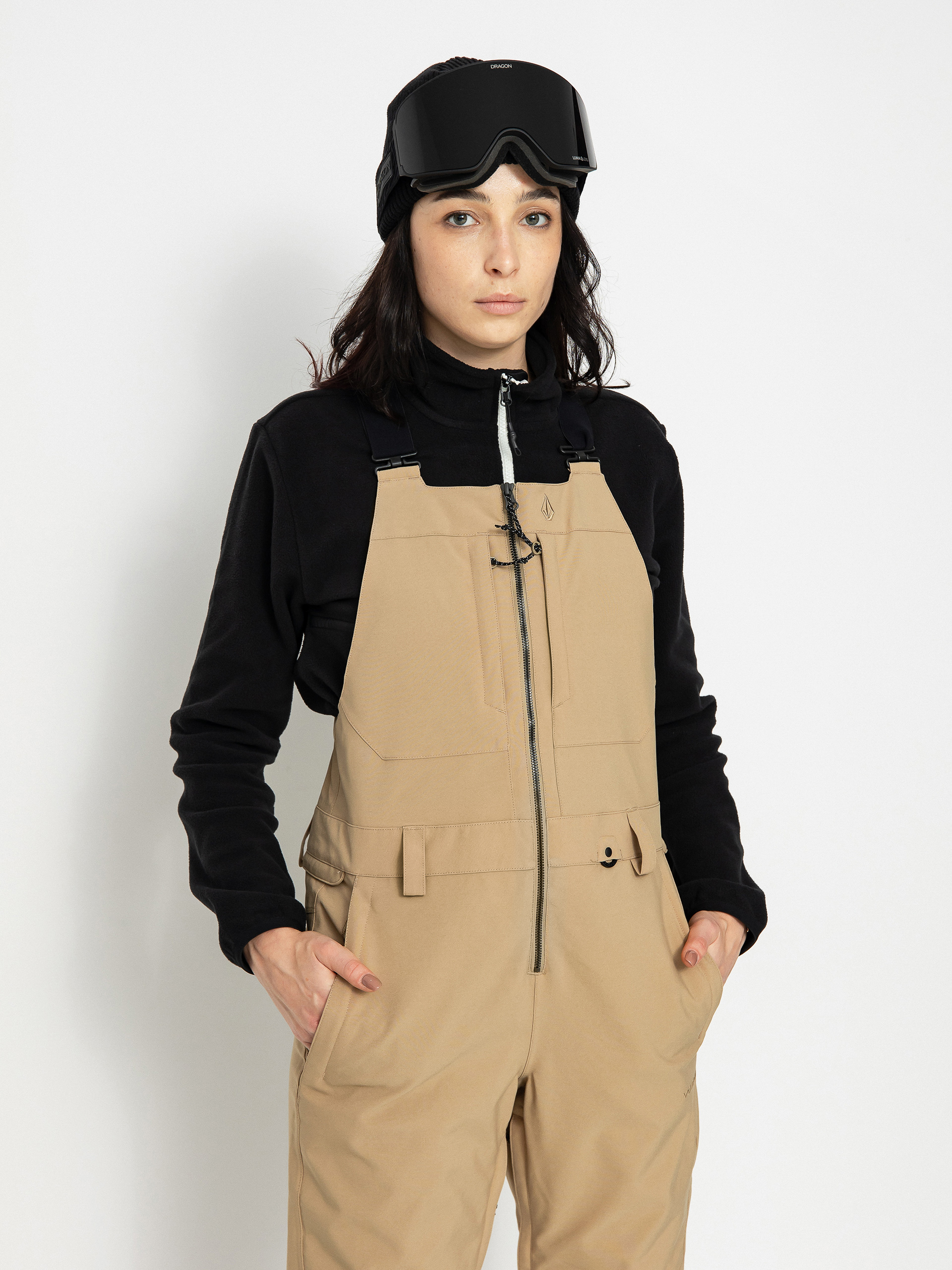 Damskie Spodnie snowboardowe Volcom Swift Bib Overall (dark khaki)