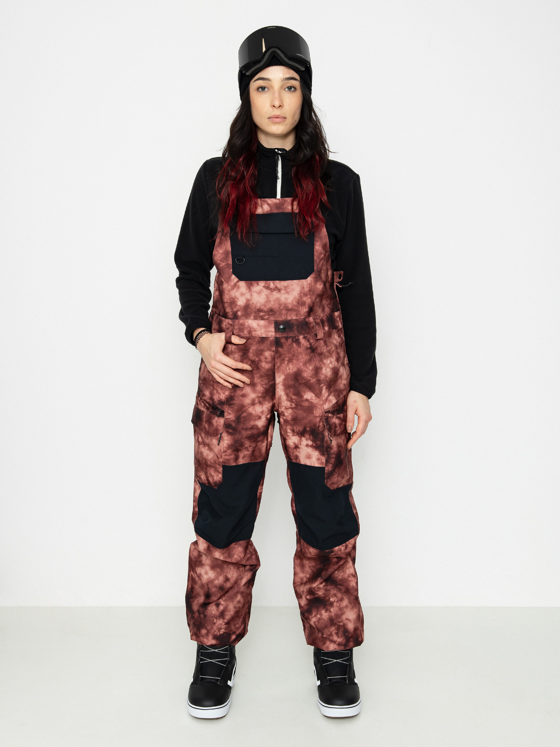 Damskie Spodnie snowboardowe Volcom Creston 3Dstretch Bib Overall (pink salt wash)