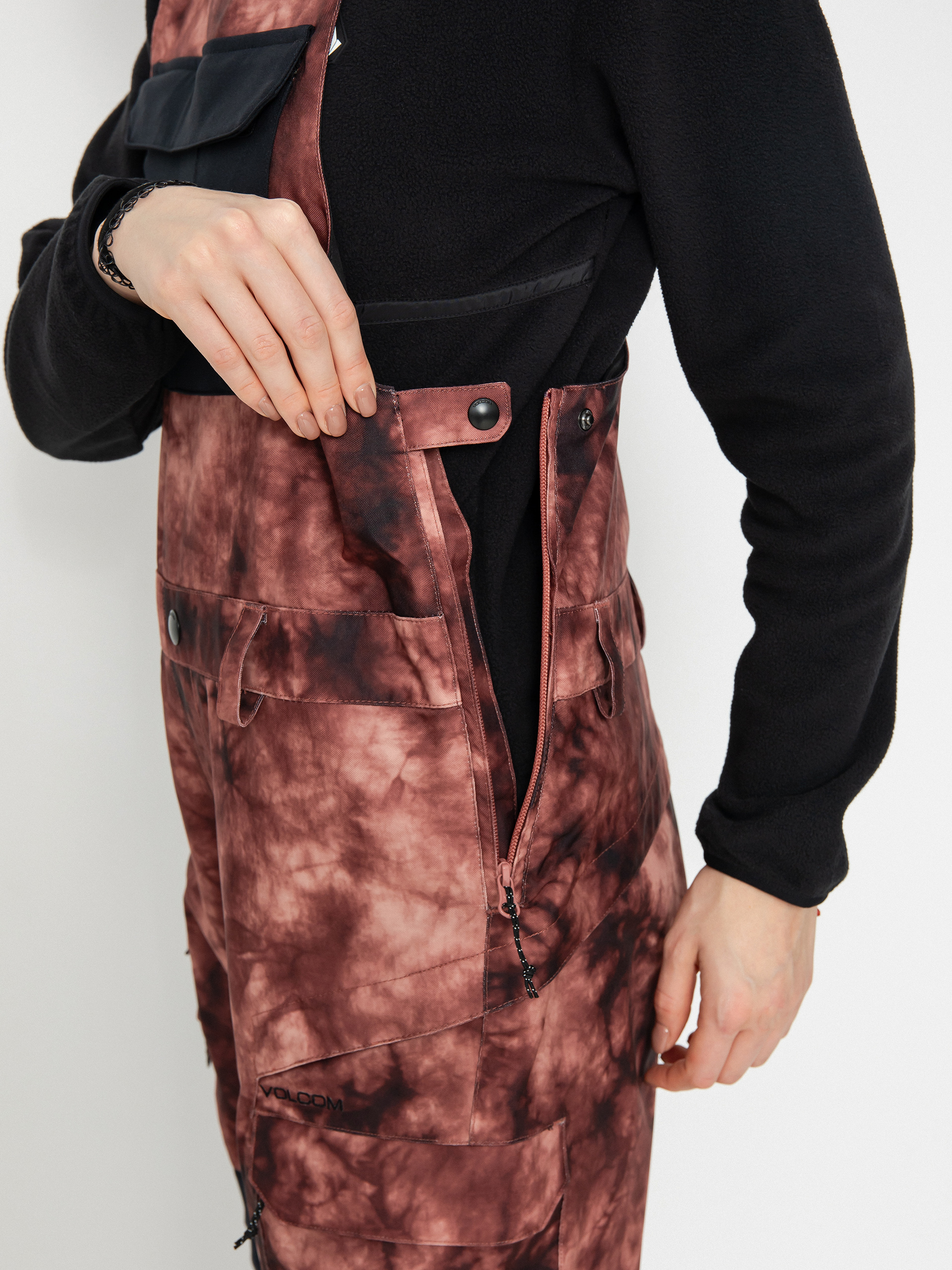 Damskie Spodnie snowboardowe Volcom Creston 3Dstretch Bib Overall (pink salt wash)