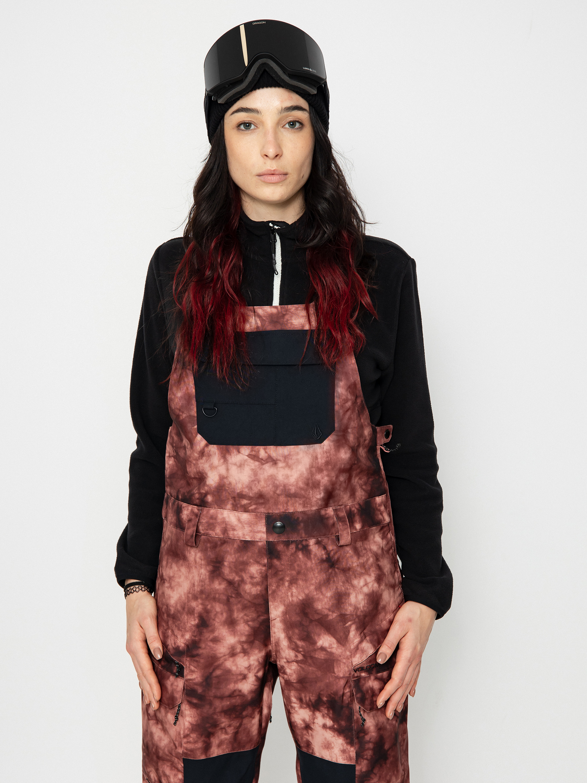 Damskie Spodnie snowboardowe Volcom Creston 3Dstretch Bib Overall (pink salt wash)