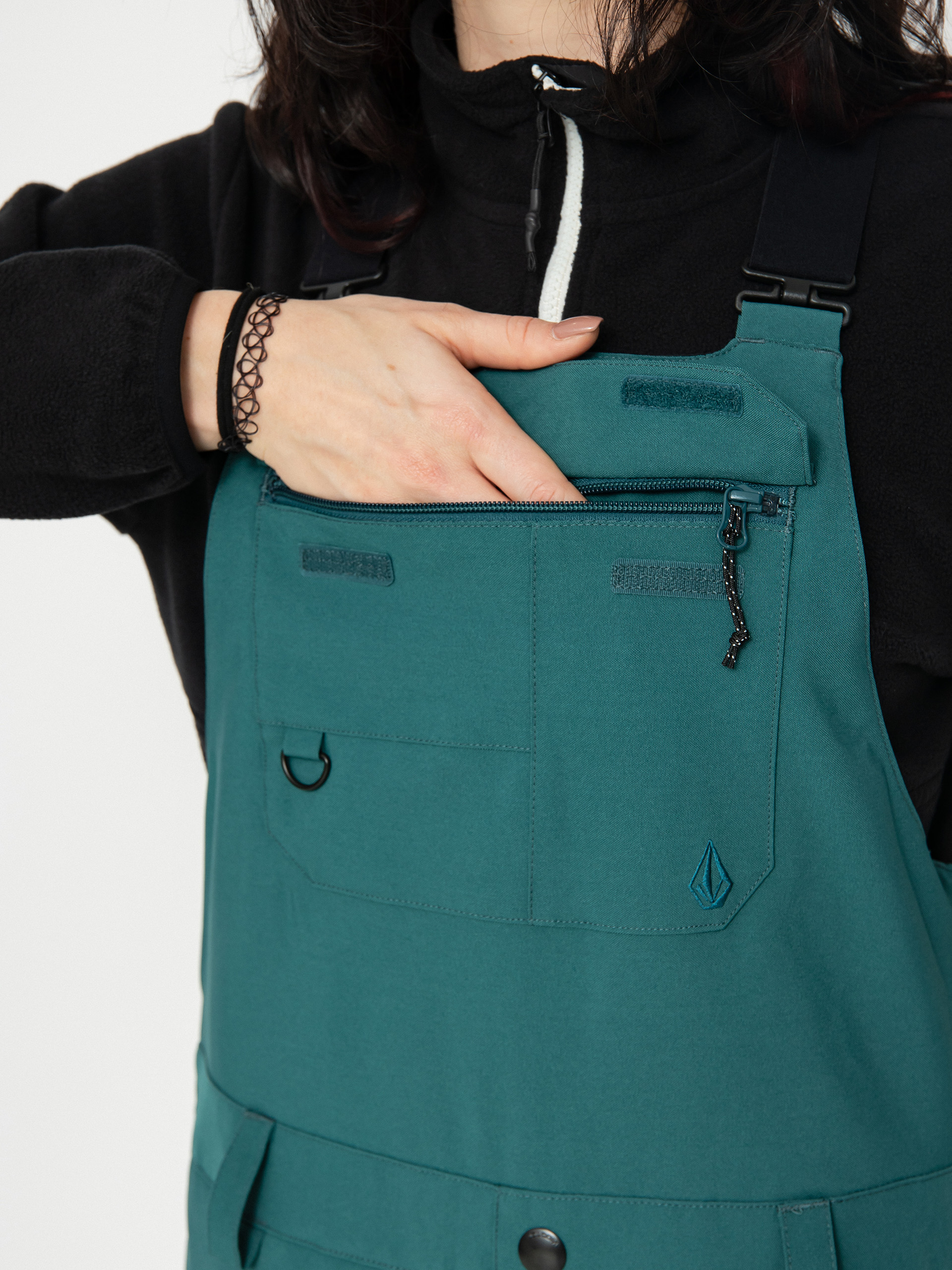Damskie Spodnie snowboardowe Volcom Creston 3Dstretch Bib Overall (balsam)