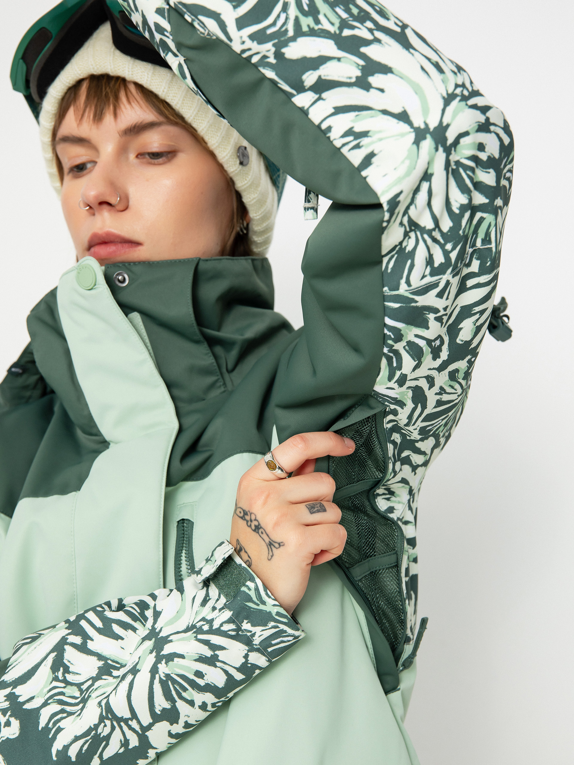 Damska Kurtka snowboardowa Roxy Jetty Block (dark forest wild)