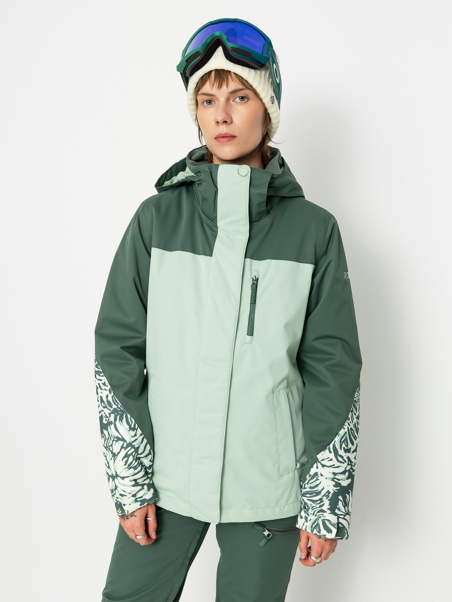 Damska Kurtka snowboardowa Roxy Jetty Block (dark forest wild)