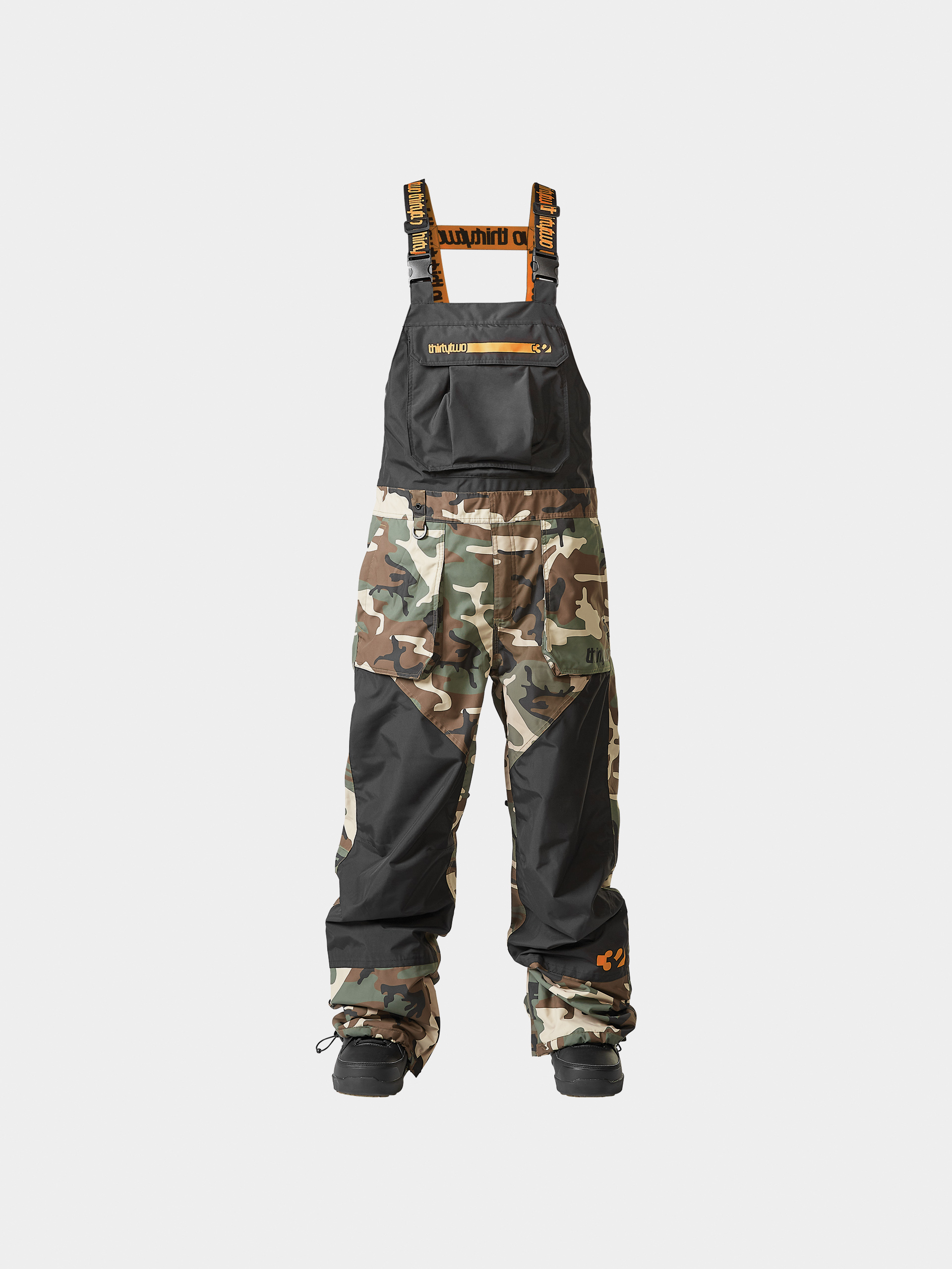 Męskie Spodnie snowboardowe ThirtyTwo Basement Bib (black/camo)