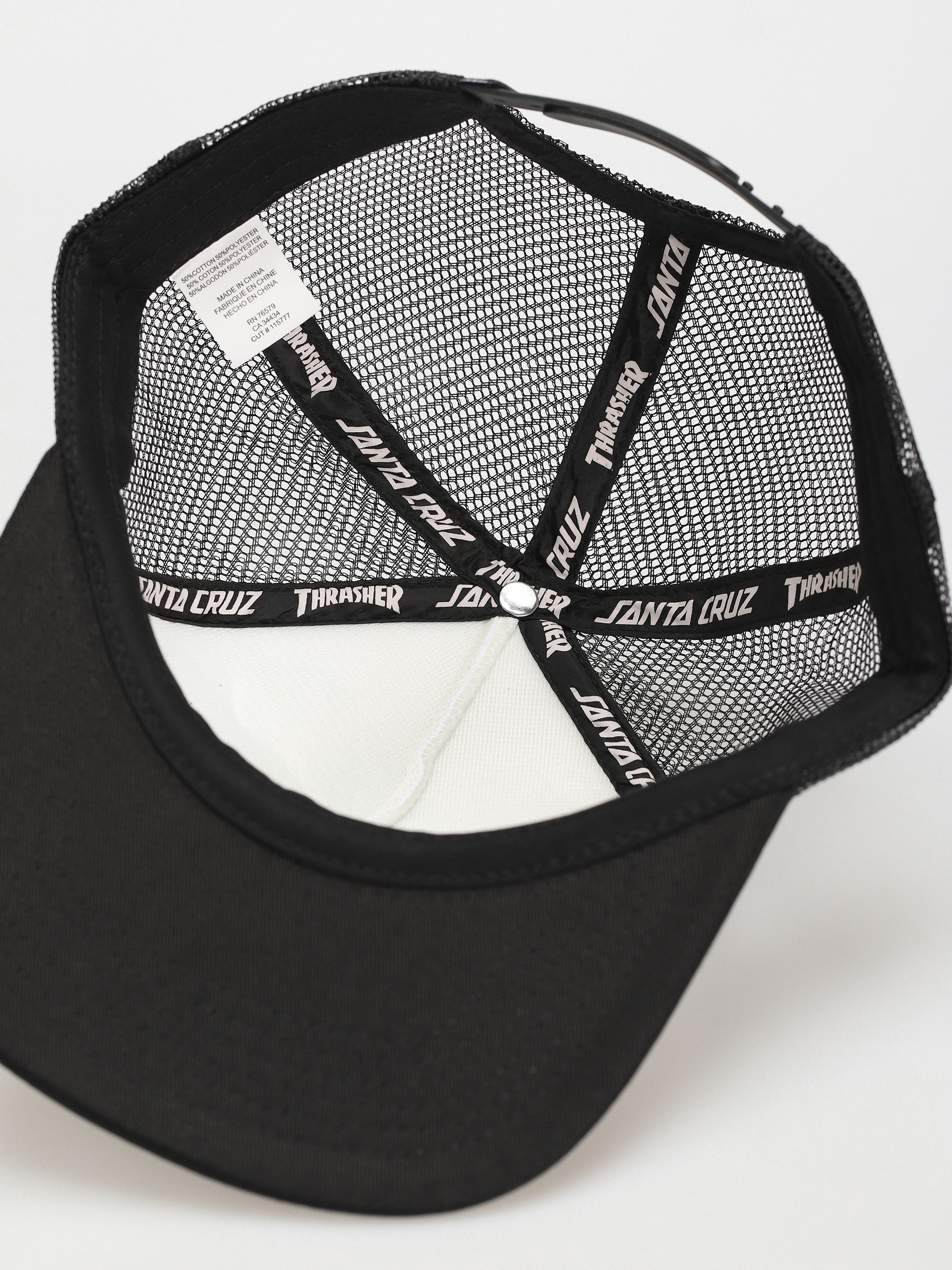 Czapka z daszkiem Santa Cruz X Thrasher Screaming Logo Mesh Trucker (white/black)
