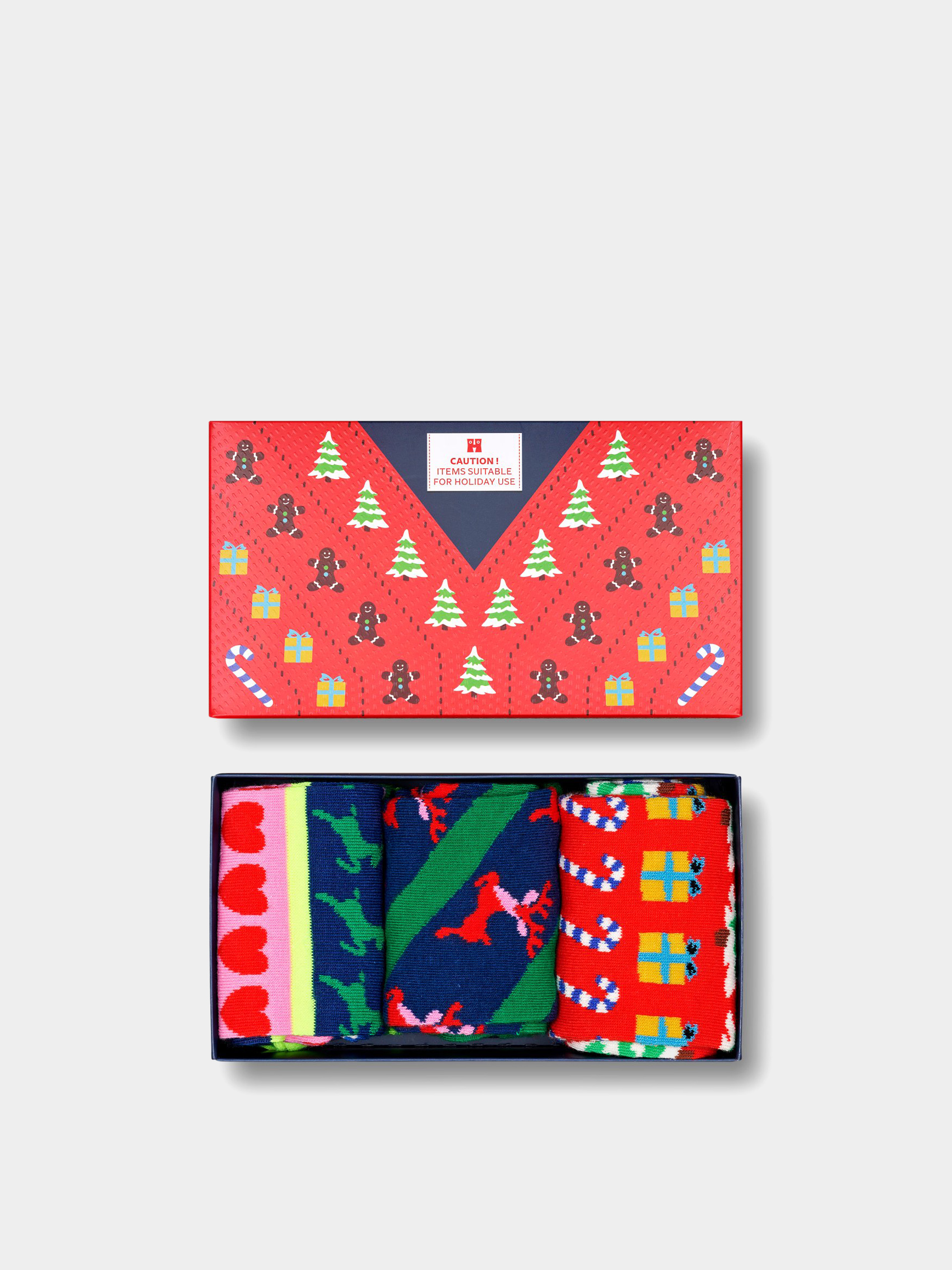 Skarpetki Happy Socks 3 Pack X Mas Sweaters Gift Set (red)