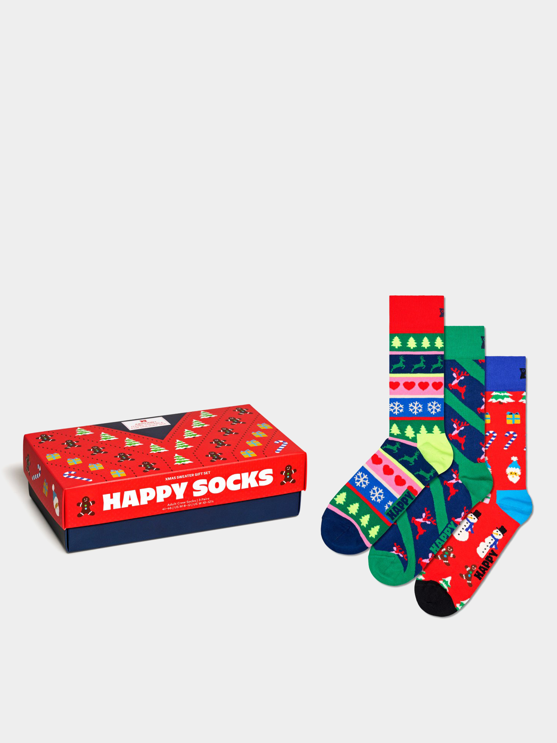 Skarpetki Happy Socks 3 Pack X Mas Sweaters Gift Set (red)