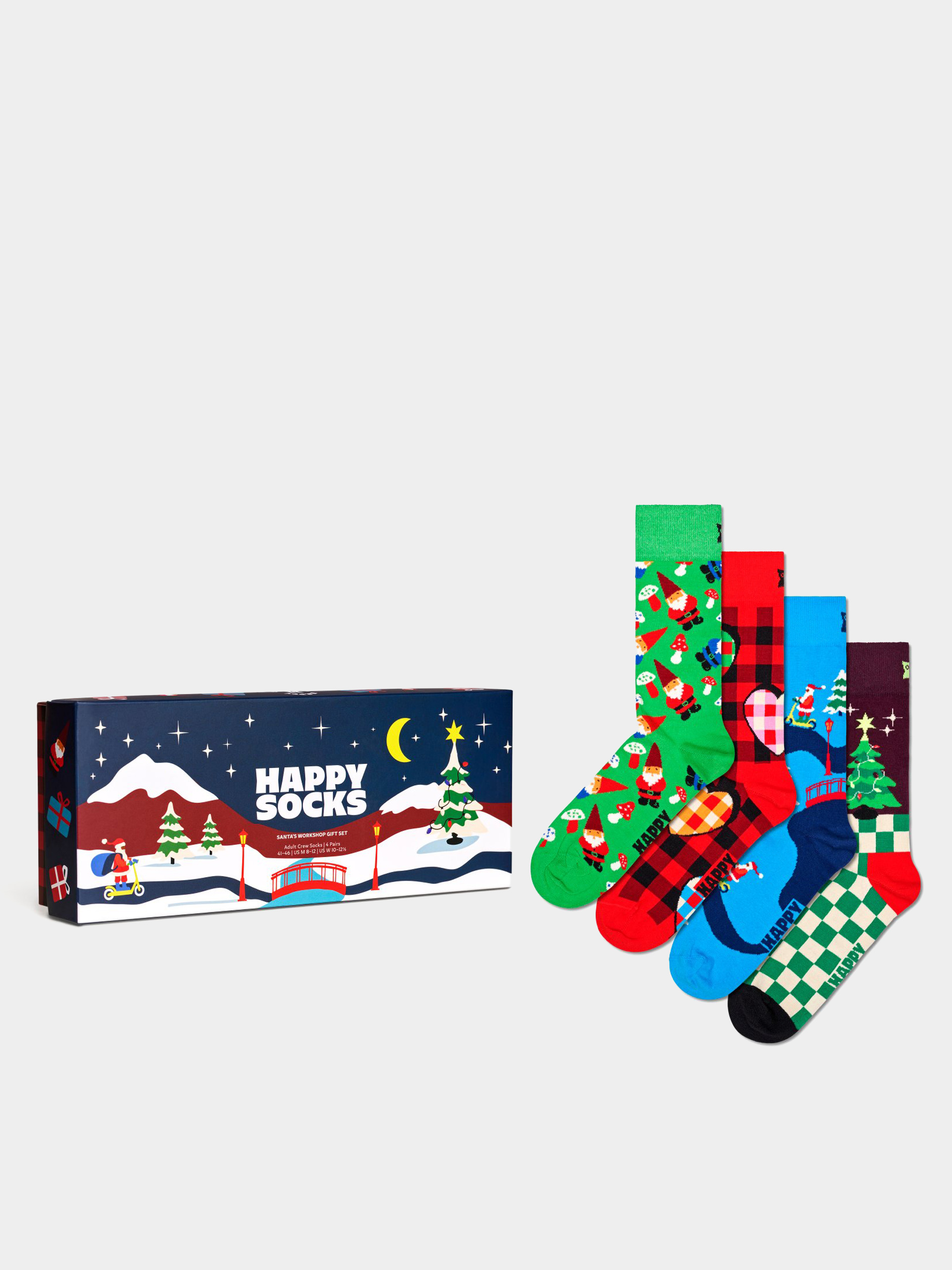 Skarpetki Happy Socks 4 Pack Santa's Workshops Gift Set (green)