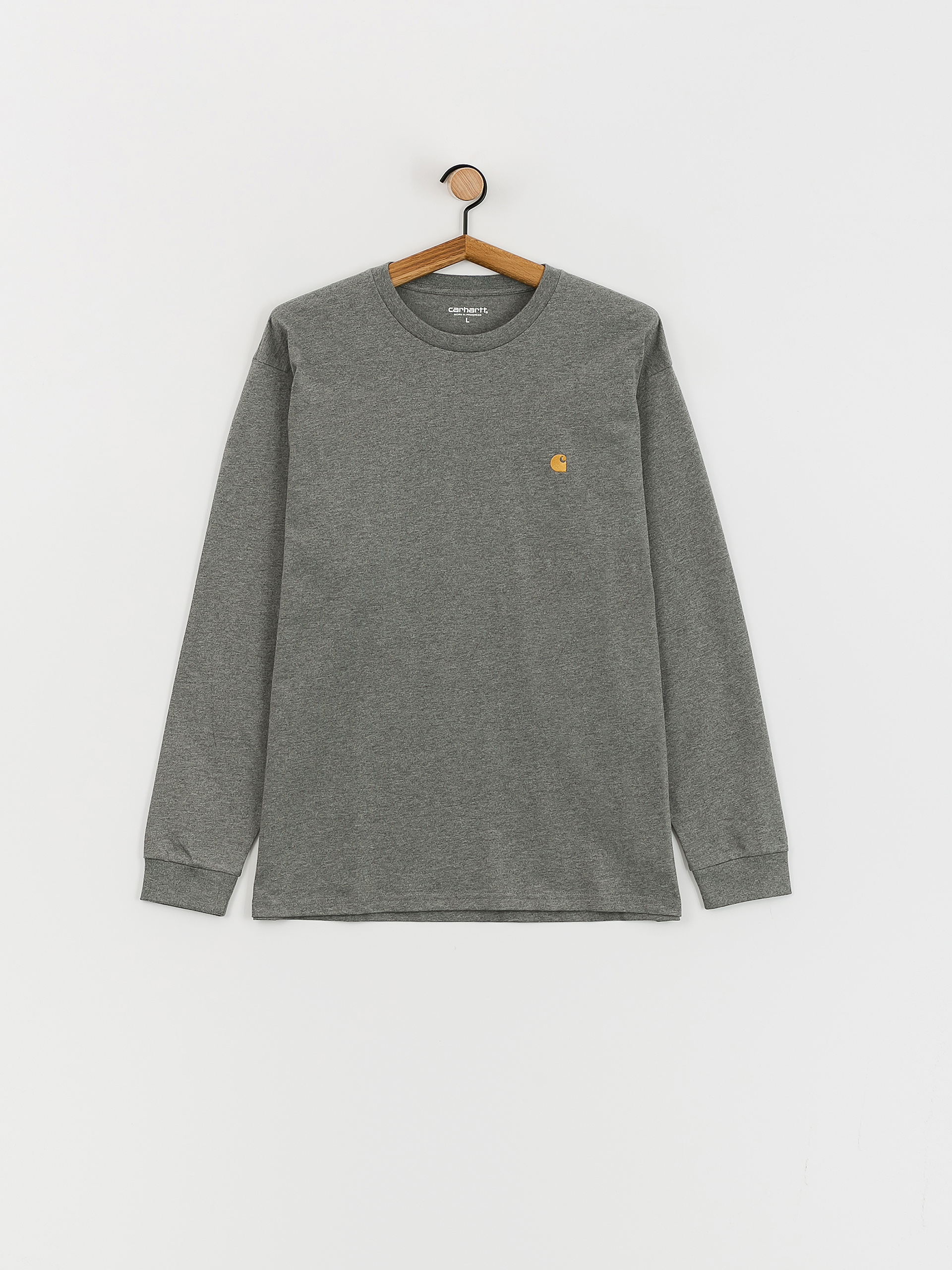 Longsleeve Carhartt WIP Chase (dark grey heather/gold)