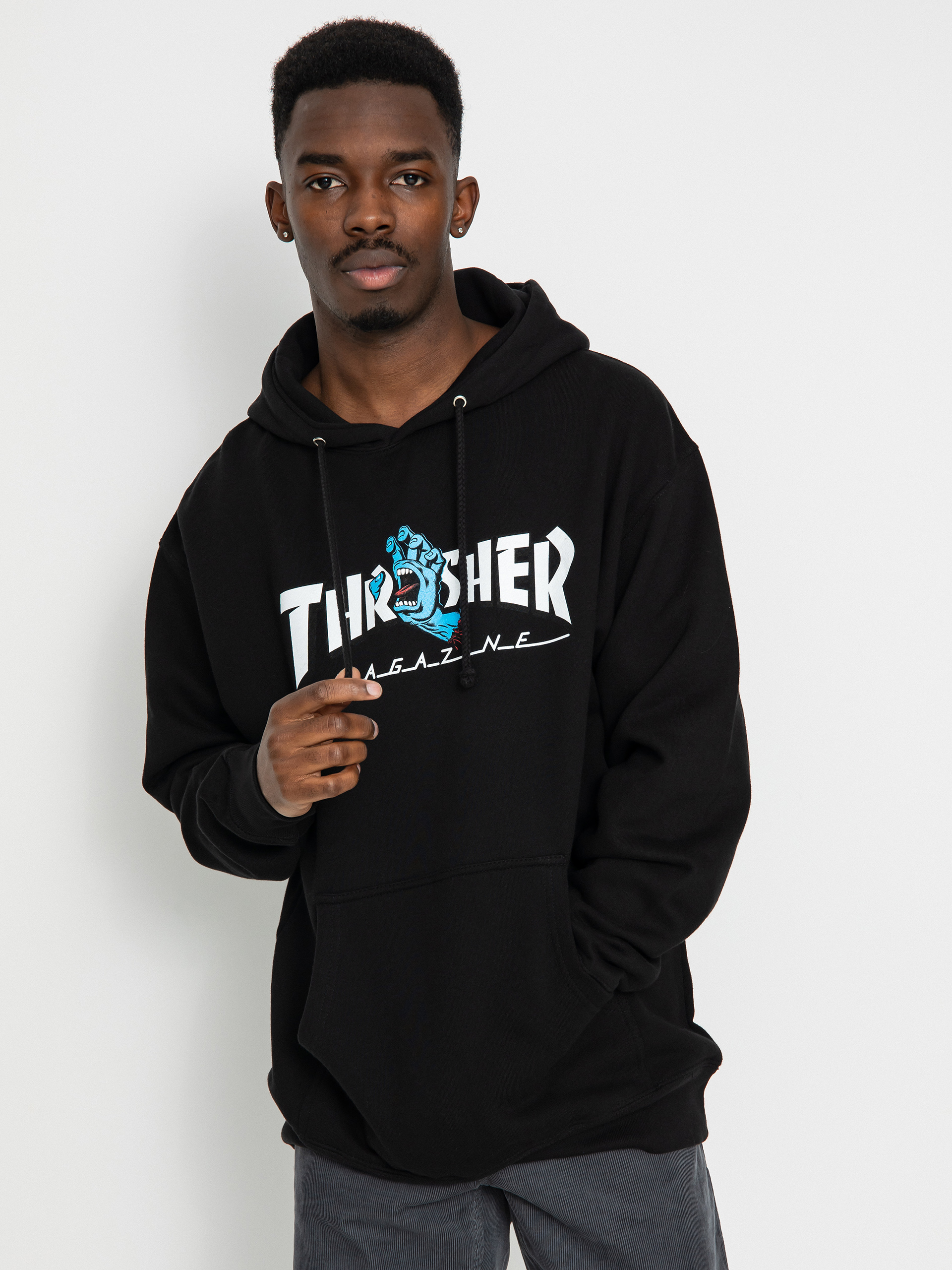 Bluza z kapturem Santa Cruz X Thrasher Screaming Logo HD (black)