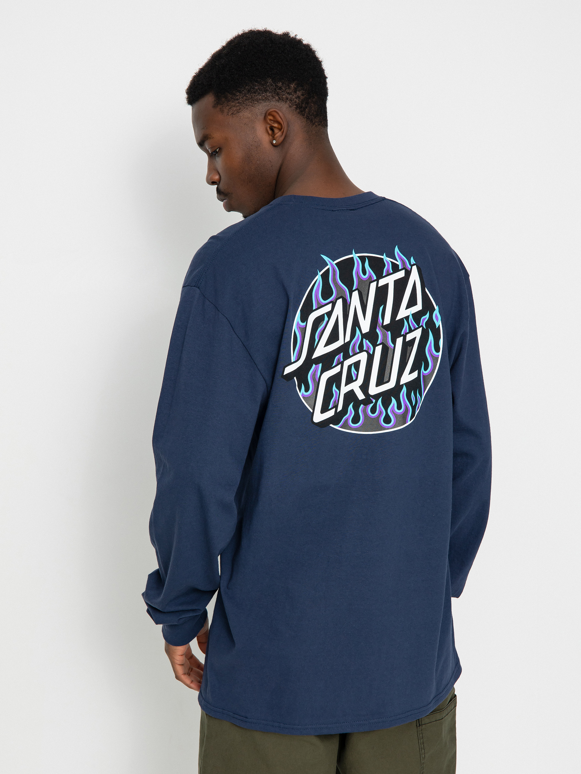 Longsleeve Santa Cruz X Thrasher Flame Dot (navy)
