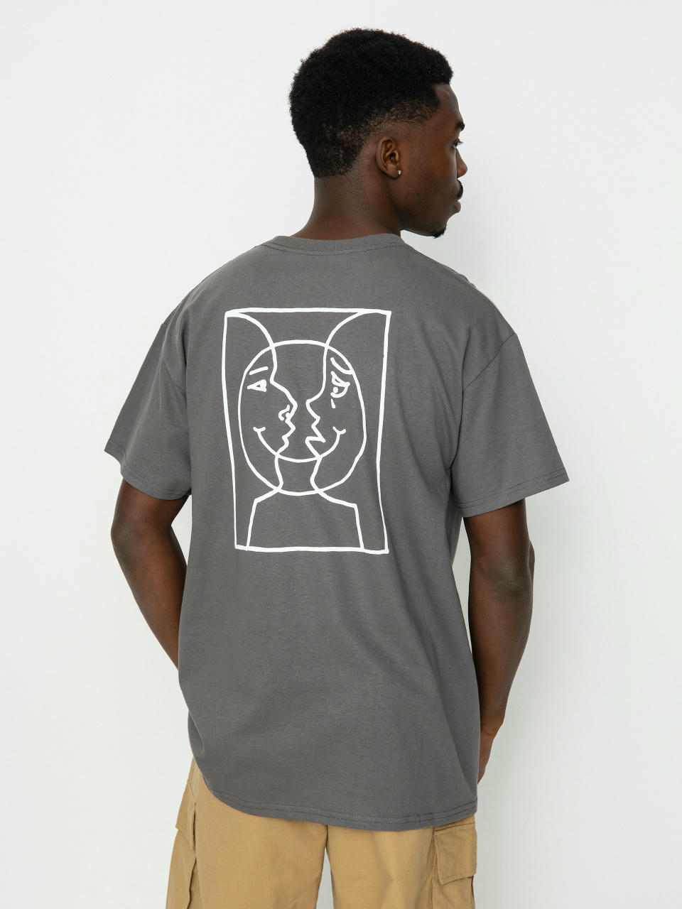 T-shirt Krooked Moonsmile Raw (charcoal/white)