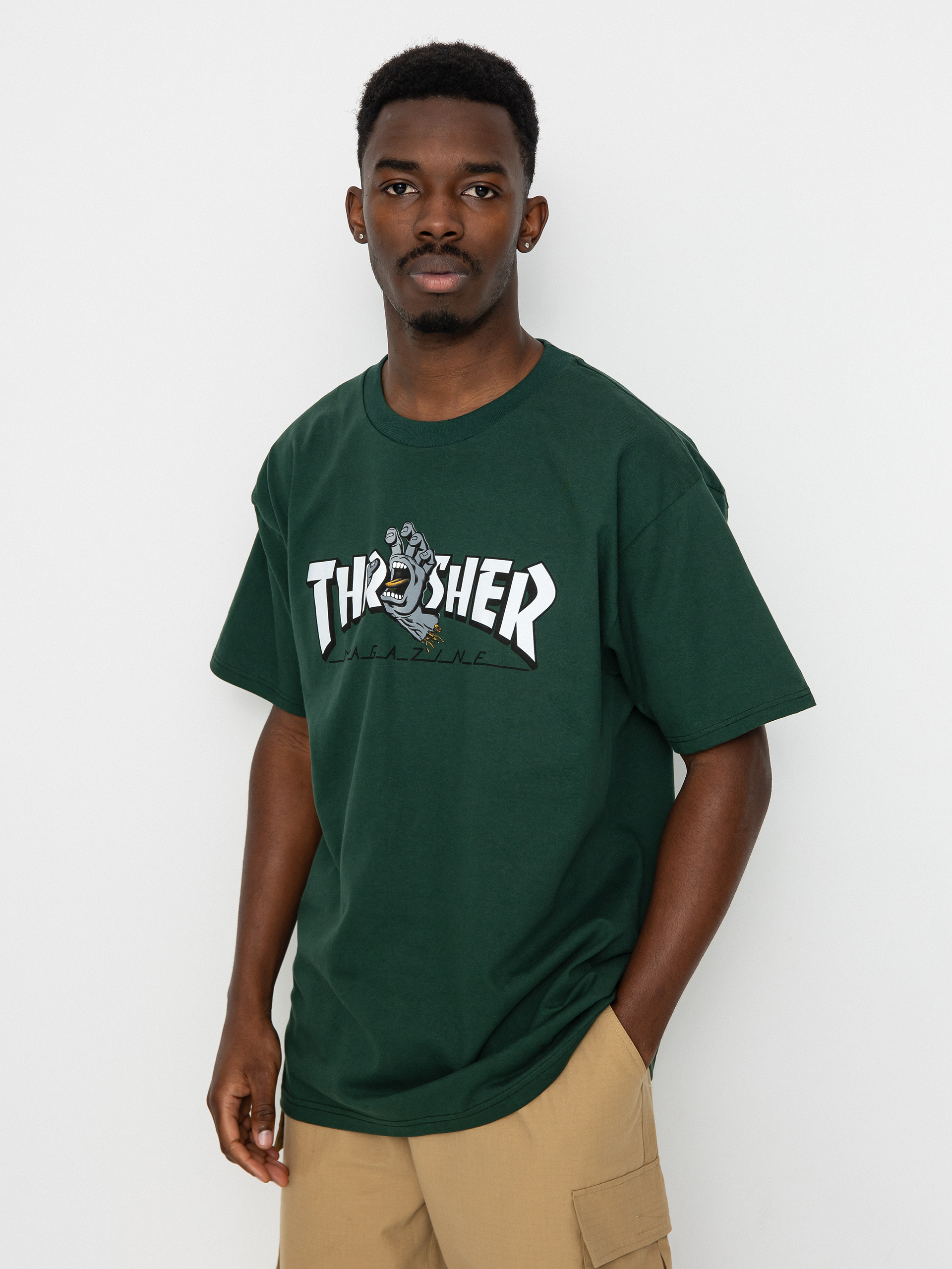 T-shirt Santa Cruz X Thrasher Screaming Logo (forest green)