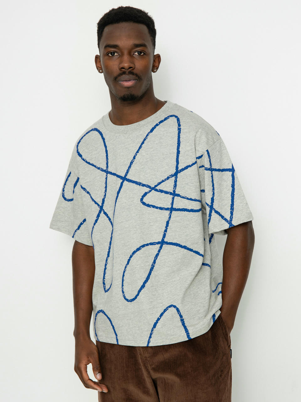 T-shirt Poetic Collective Doodle Pattern (heather grey)