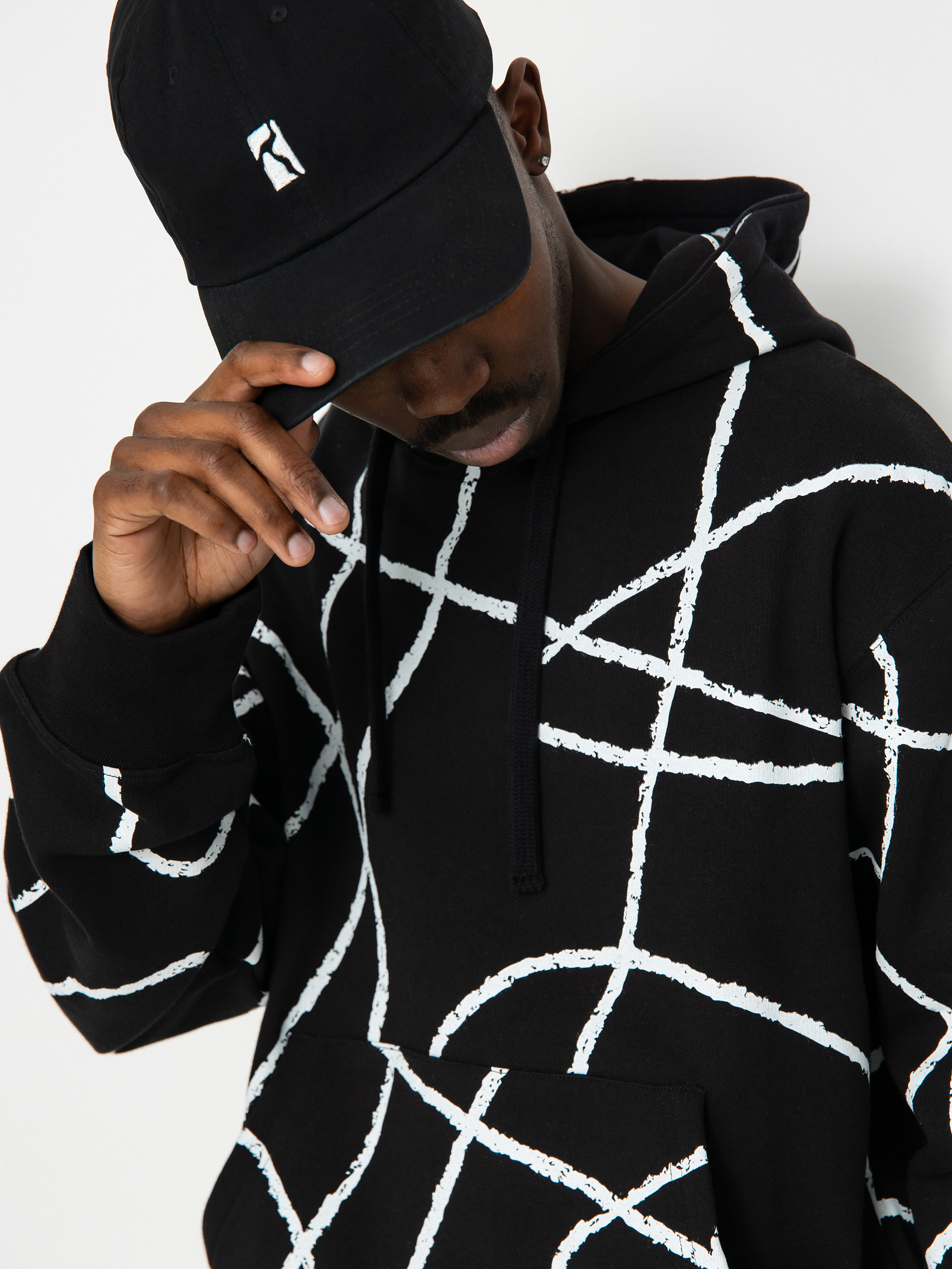 Bluza z kapturem Poetic Collective Doodle Pattern HD (black)