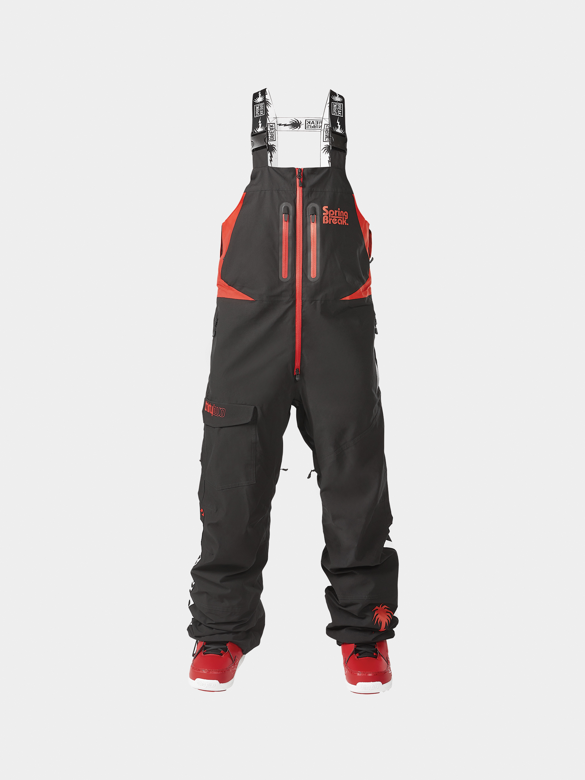 Męskie Spodnie snowboardowe ThirtyTwo Springbreak Bib (red/black)