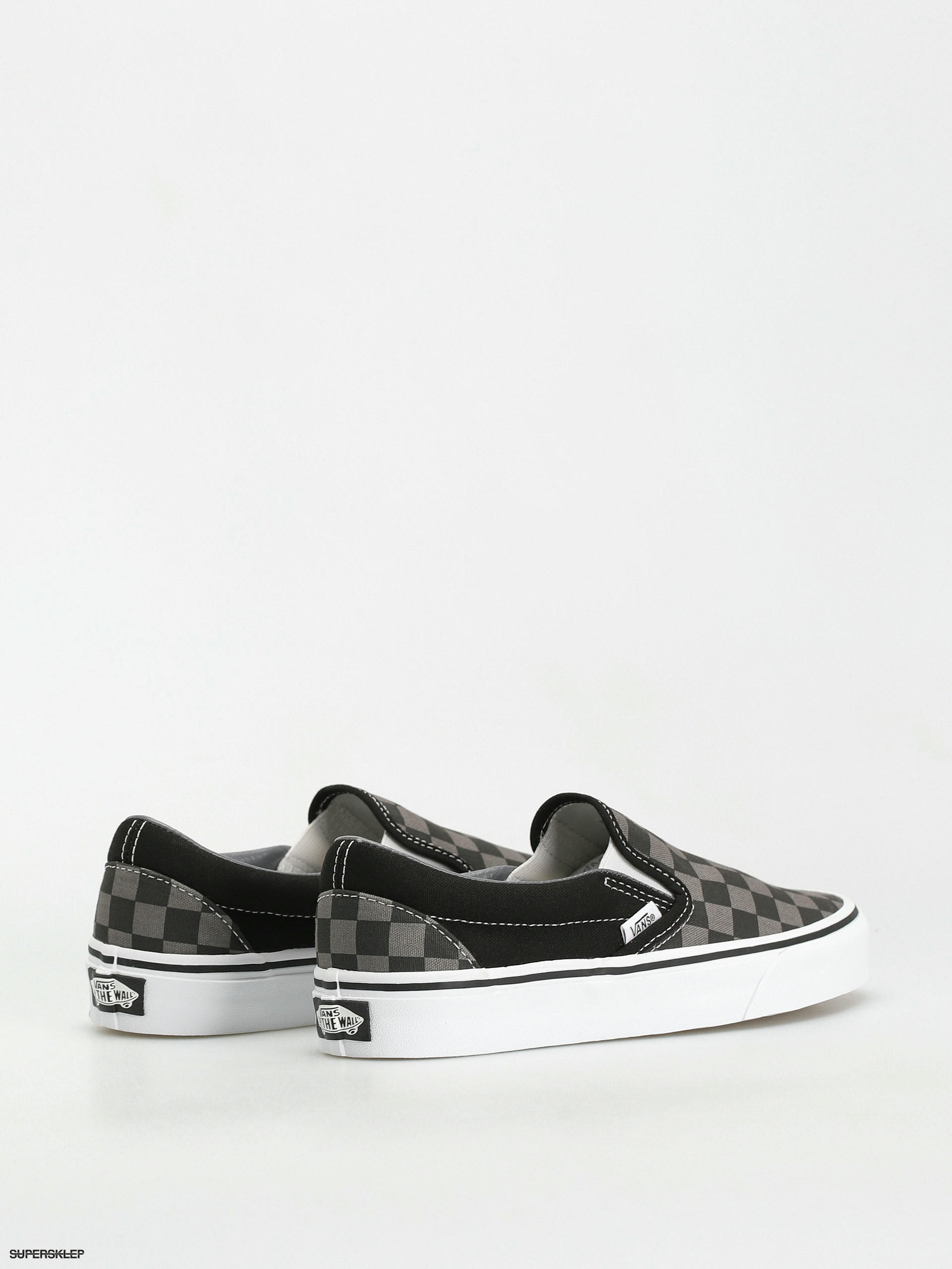 Vans black pewter checkerboard slip outlet on