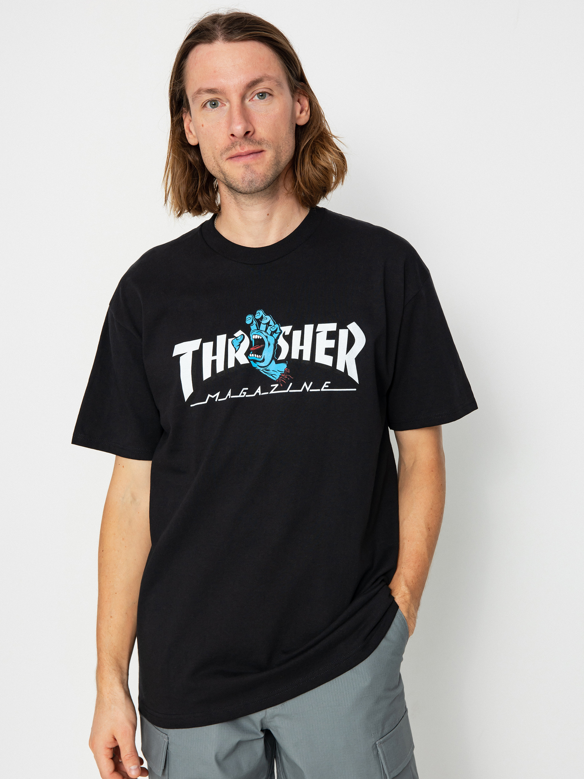 T-shirt Santa Cruz X Thrasher Screaming Logo (black)